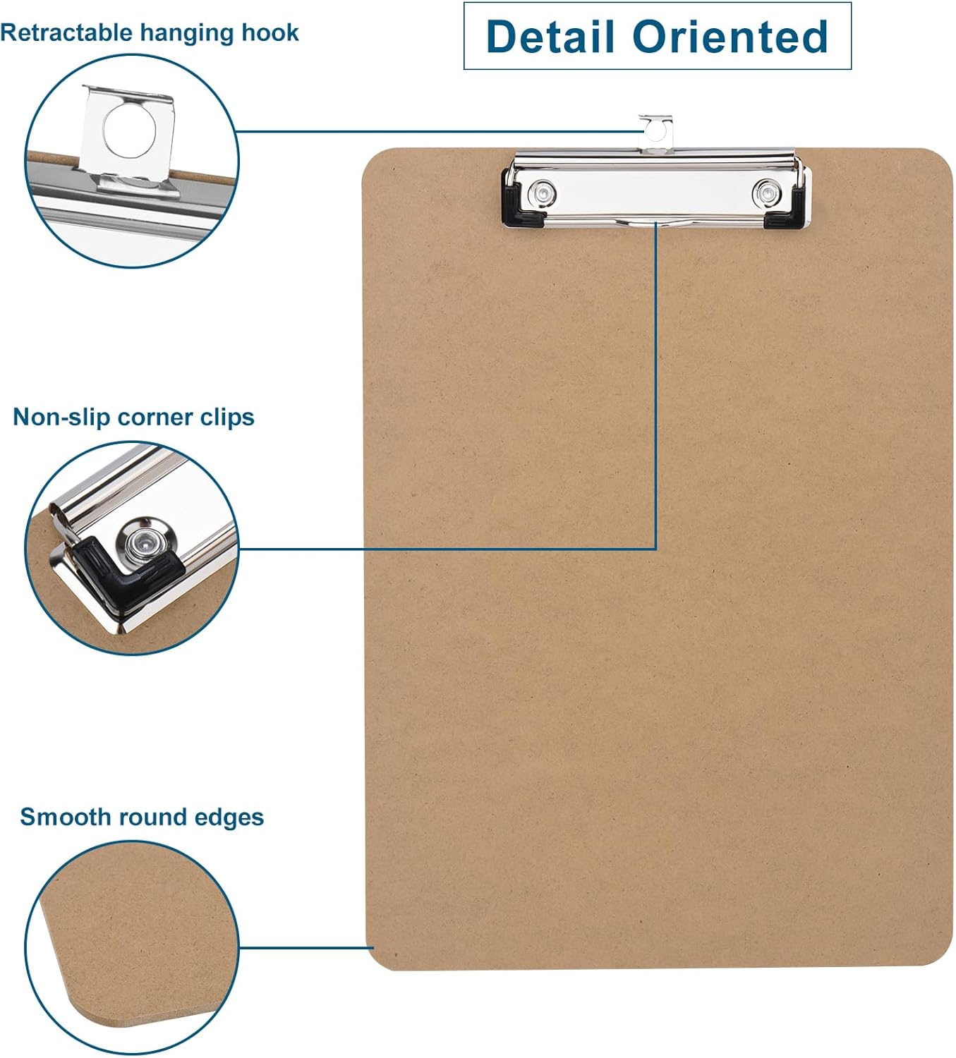 Detalle de ZCZN A4 Clipboard Pack of 4
