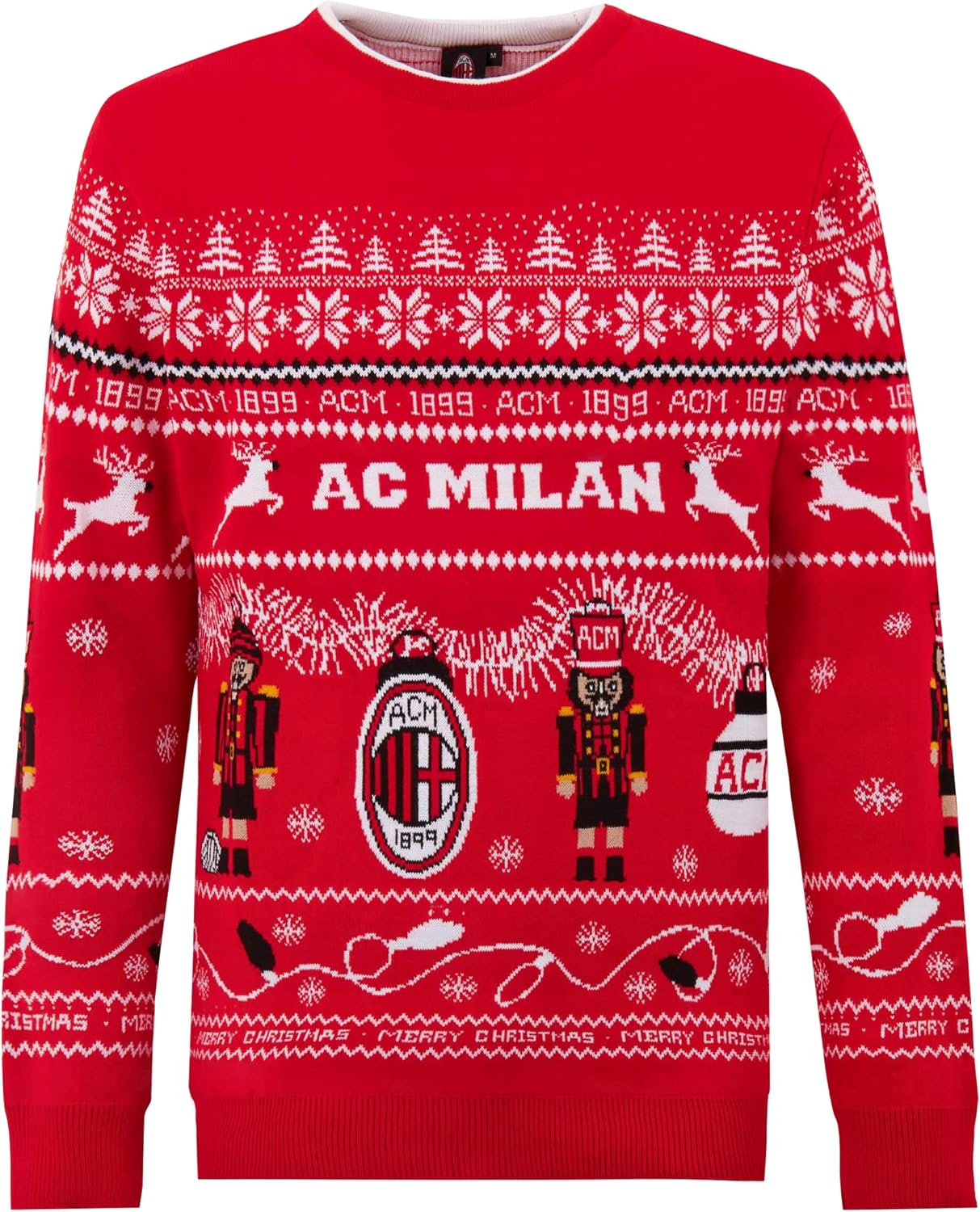 Detalle 1 de AC Milan świąteczny sweter bożonarodzeniowy w czerwono-czarnej kolorystyce