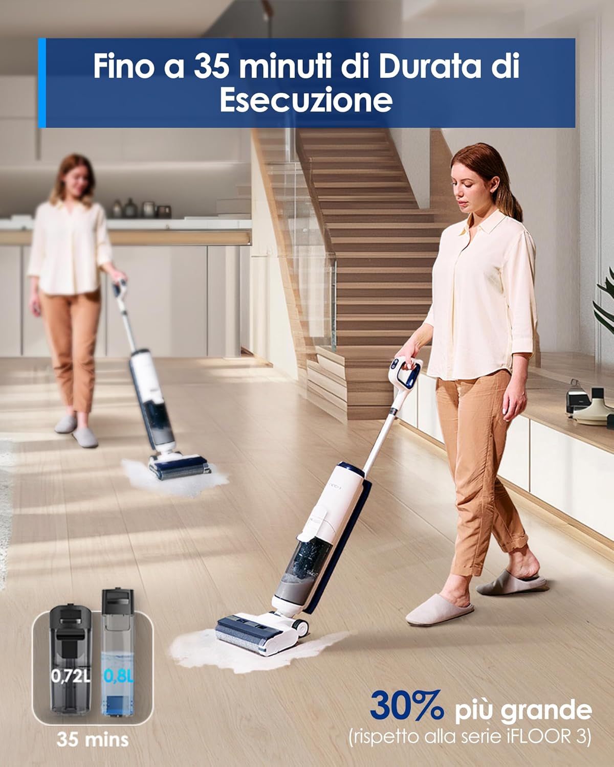 Thumbnail 6 de Tineco iFLOOR 5 Breeze Complete: Aspirapolvere Lavapavimenti Senza Fili per Pavimenti Duri