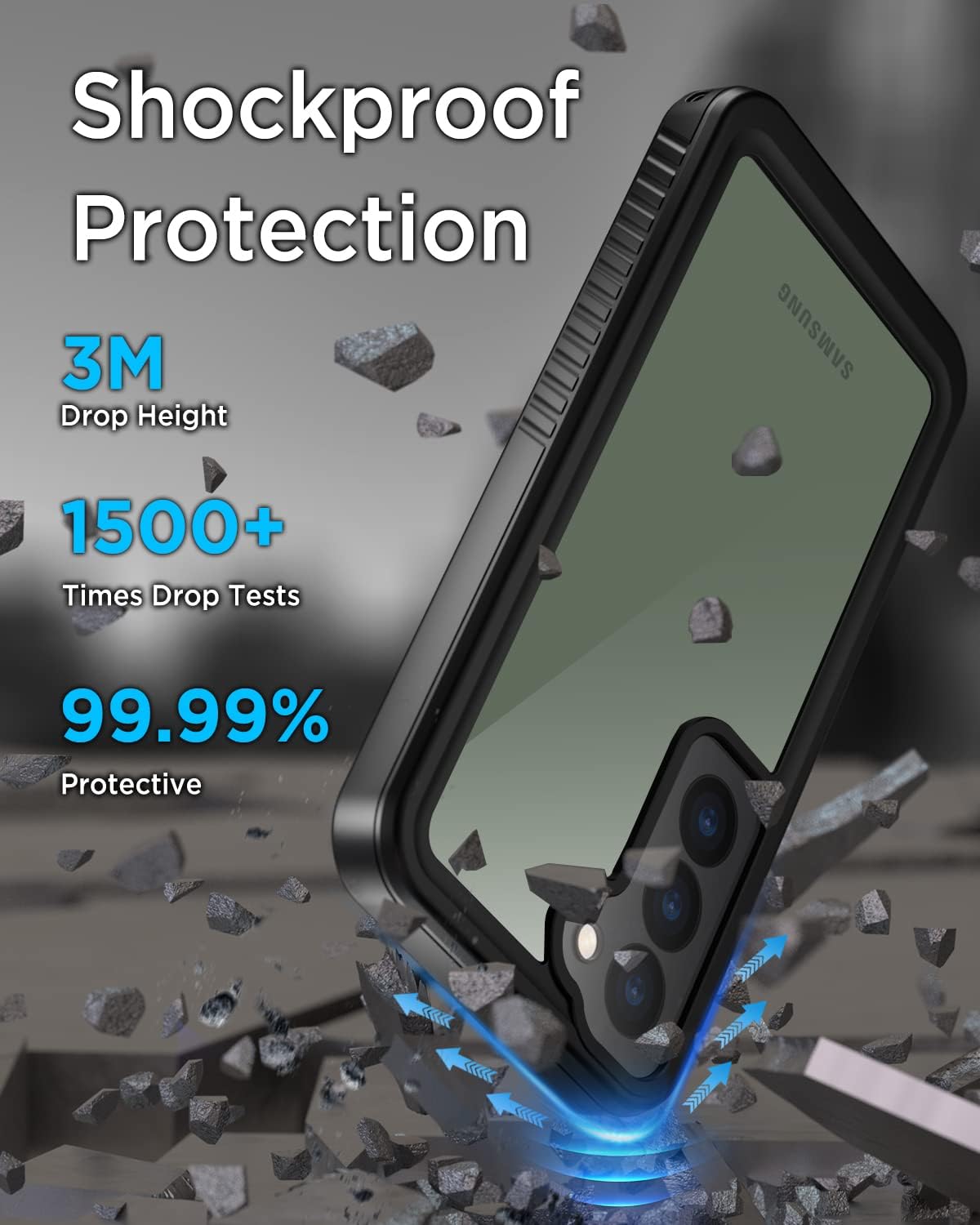 Detalle 2 de Beeasy for Samsung Galaxy S23 Case: Waterproof, 360° Protection with Built-in Screen Protector