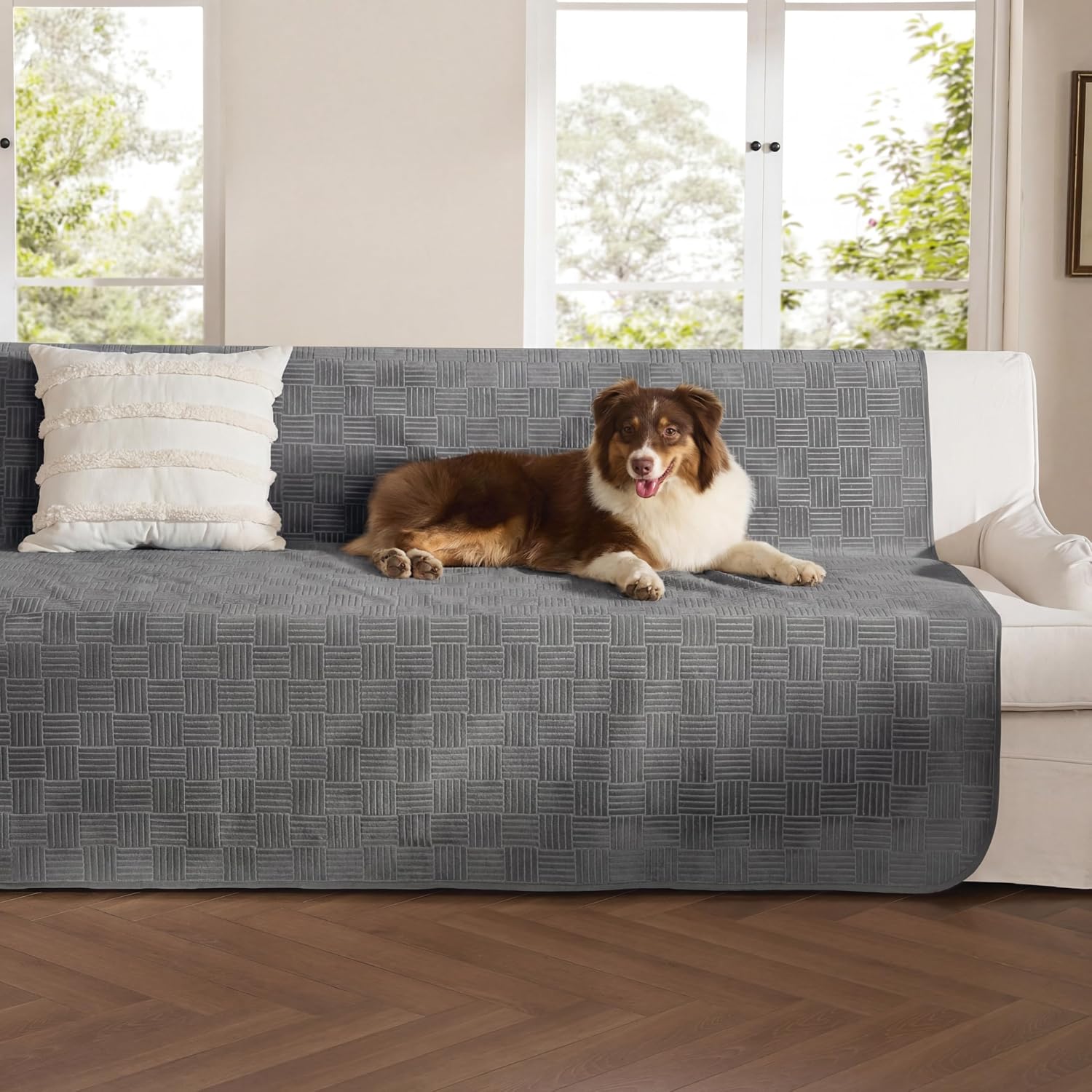 Detalle de Bedsure 52 x 82 in Sofa Cover for Dogs, Water-Resistant and Washable