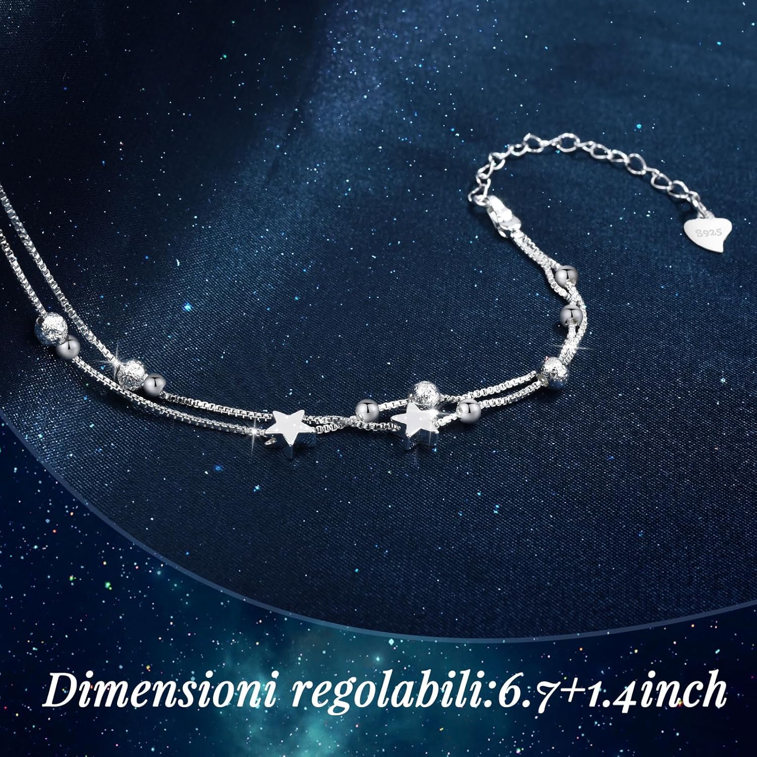 Detalle 2 de CheersLife Bracelet 925 argent étoiles perles