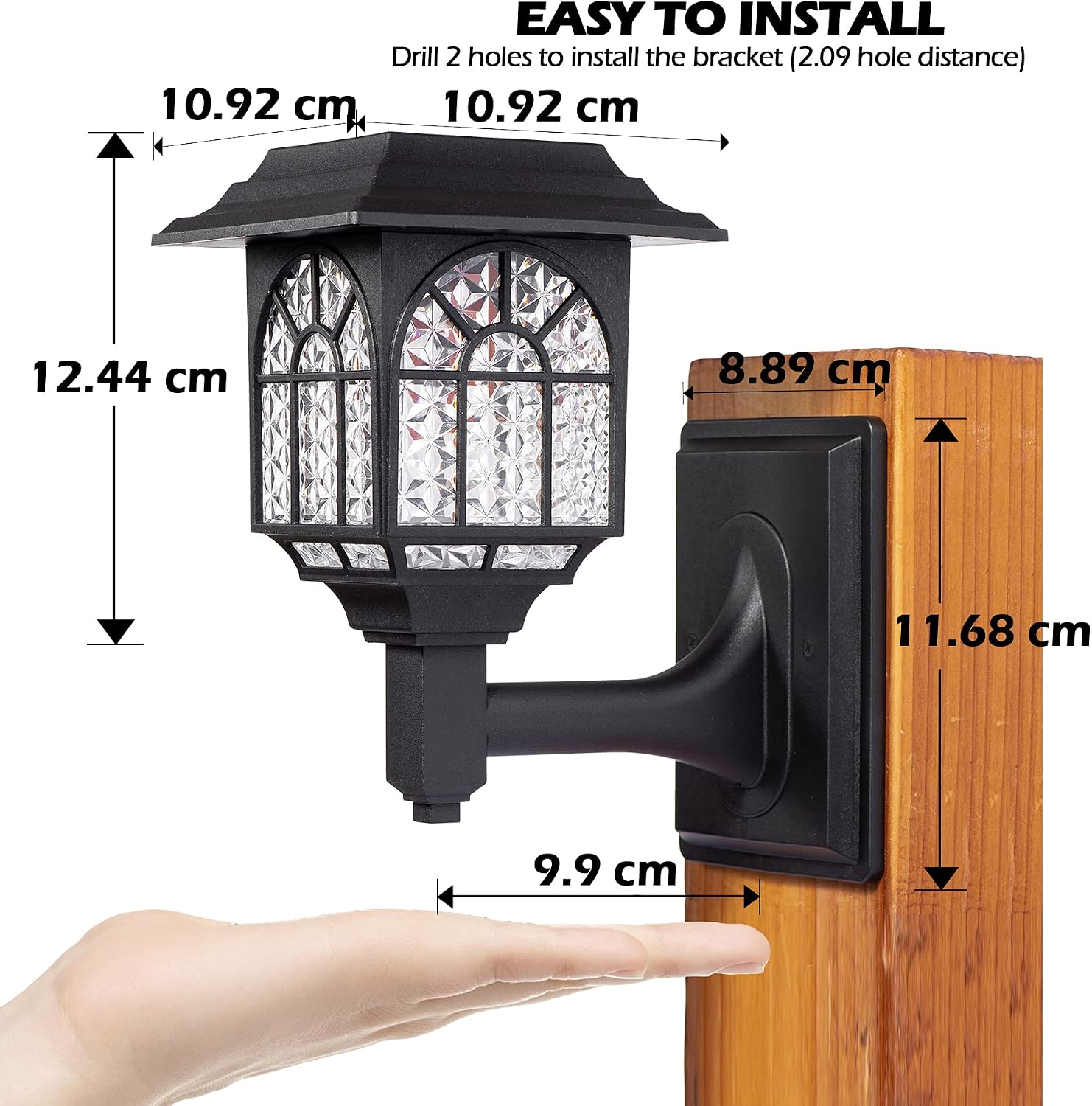Thumbnail 2 de LeiDrail Solar Fence Lights: 2-Pack Warm White LED Outdoor Wall Lights for Zodiac-like Garden Ambience