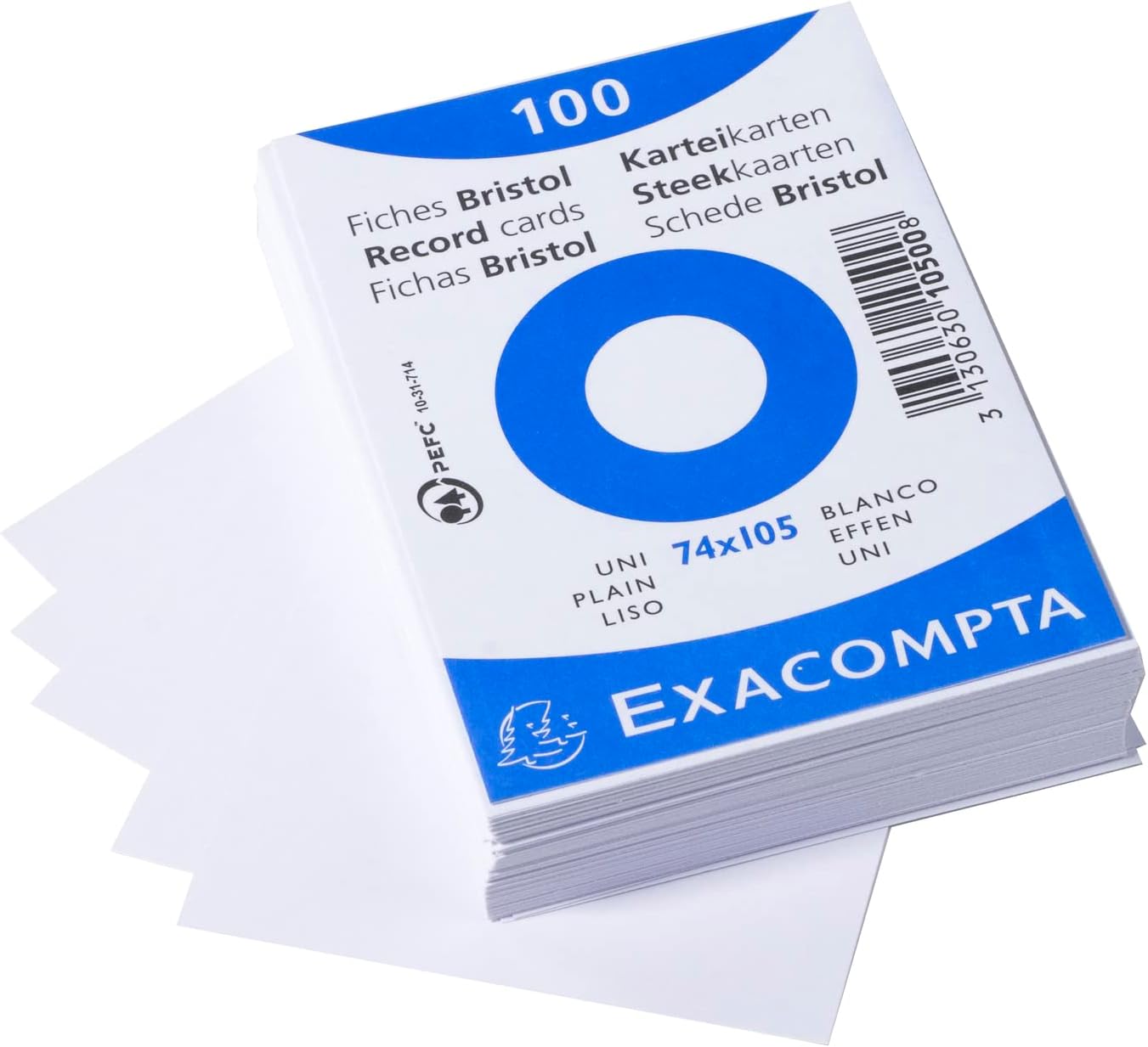 Thumbnail 4 de EXACOMPTA Paquet 100 fiches A7 S/Film Blanc uni – 74 x 105 mm