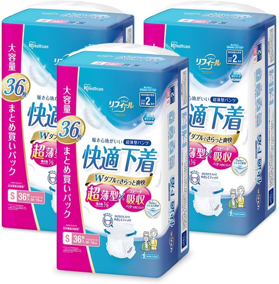 Detalle de リフィール NAD-S36-2 大人用紙パンツ Sサイズ、超薄型・2回吸収 108枚
