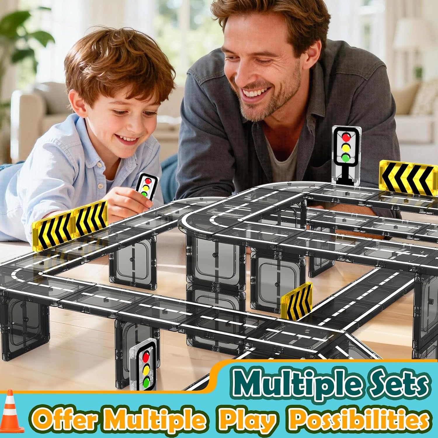 Thumbnail 5 de IGIVI Magnetic Tiles Road Expansion Pack for Kids 🧩
