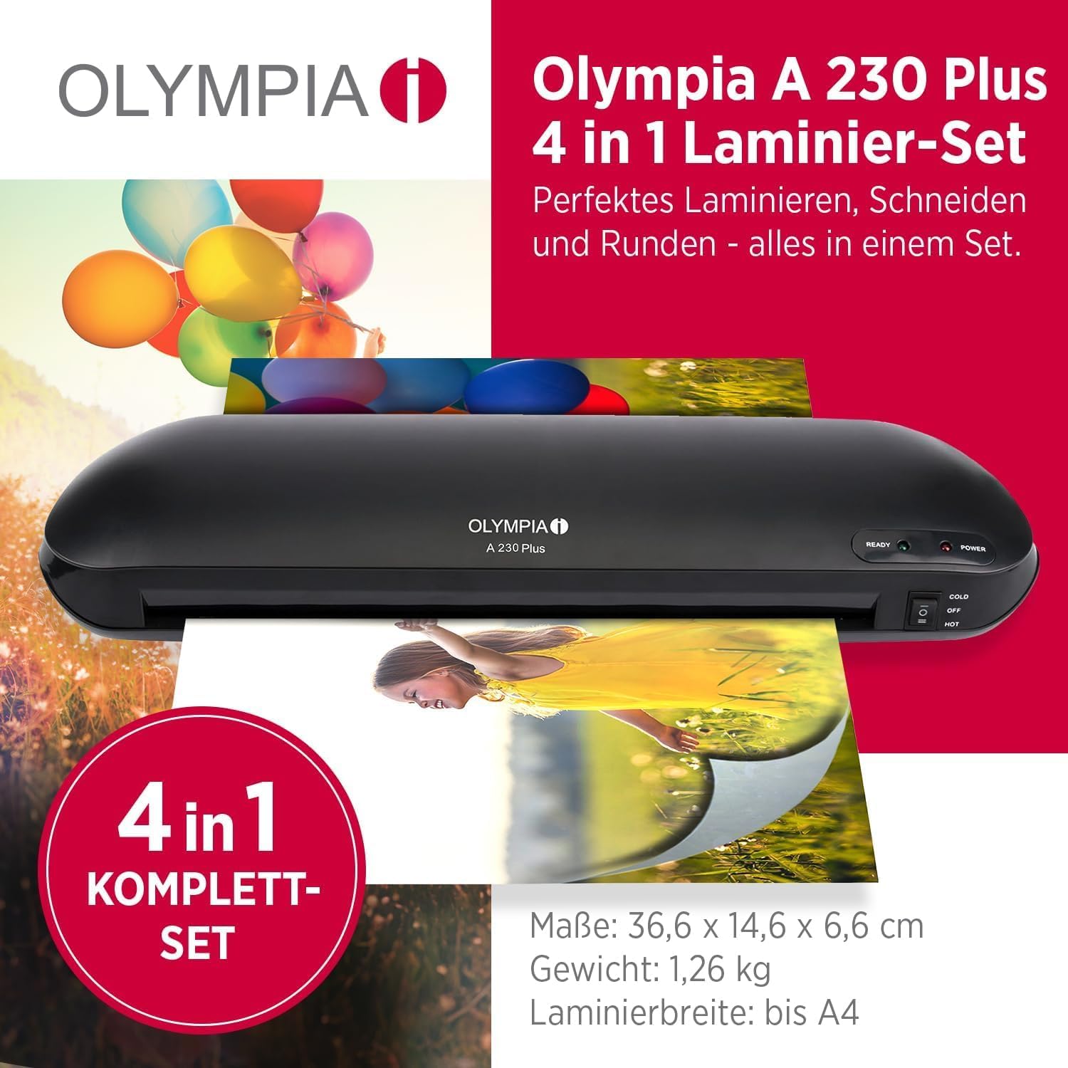 Thumbnail 1 de Olympia A 230 Plus 4-in-1 Laminiergerät Set – Heiß- und Kaltlaminieren