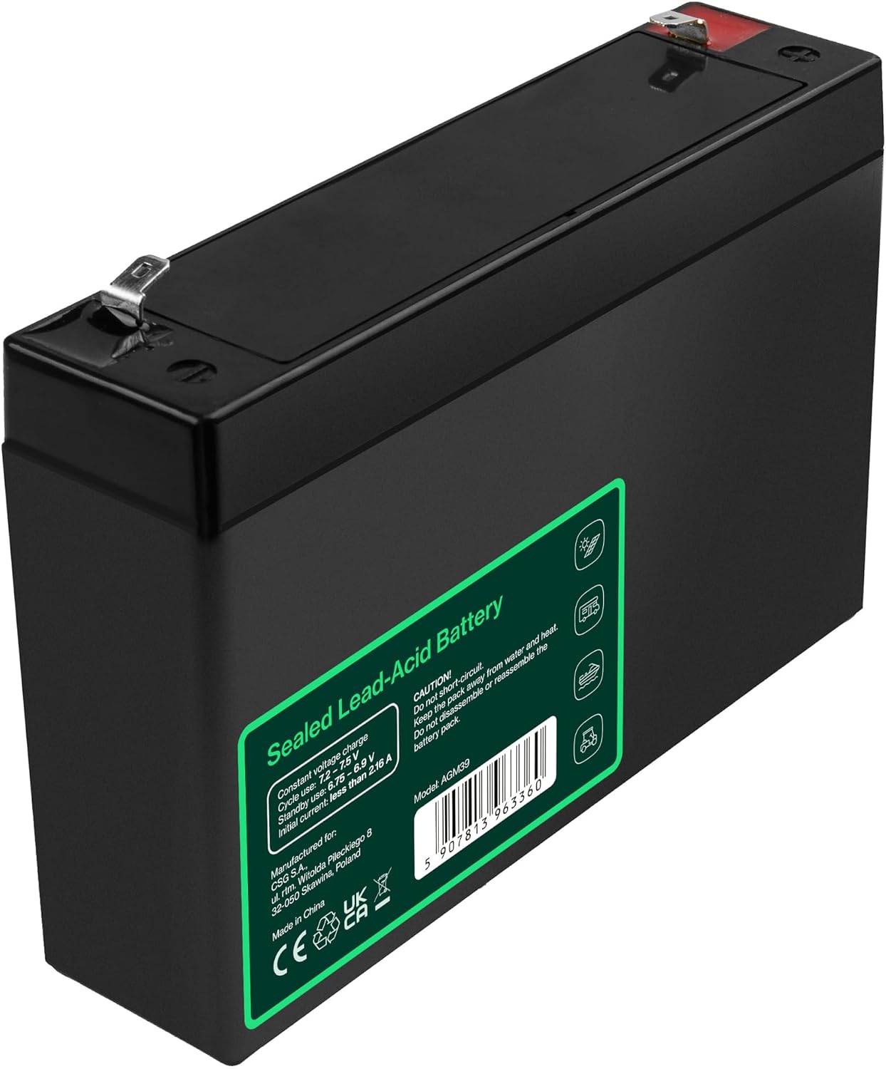 Detalle 1 de Green Cell AGM 6V Akku 7,2Ah für USV