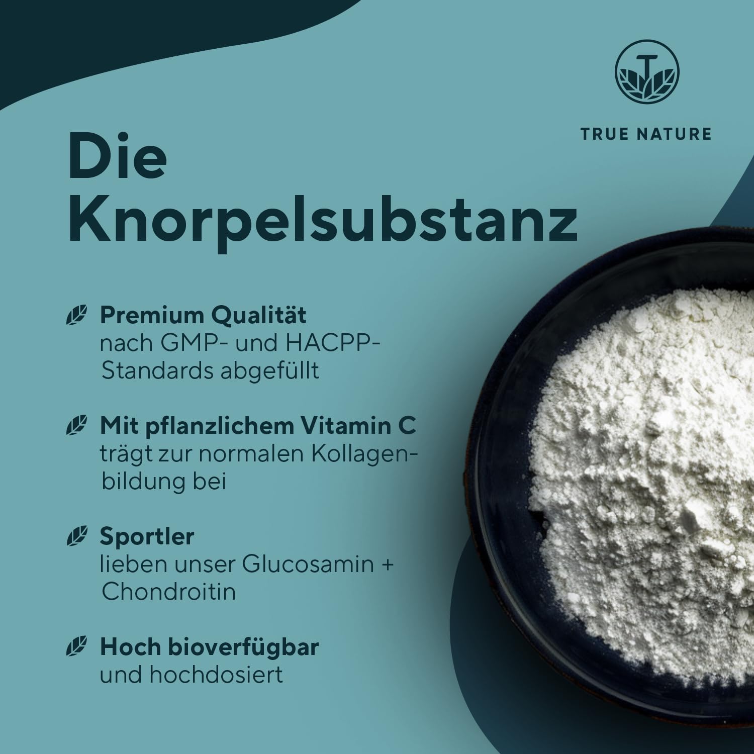 Detalle 2 de True Nature Glucosamin Chondroitin hochdosiert – 240 Kapseln mit Vitamin C für die tägliche Tagesportion