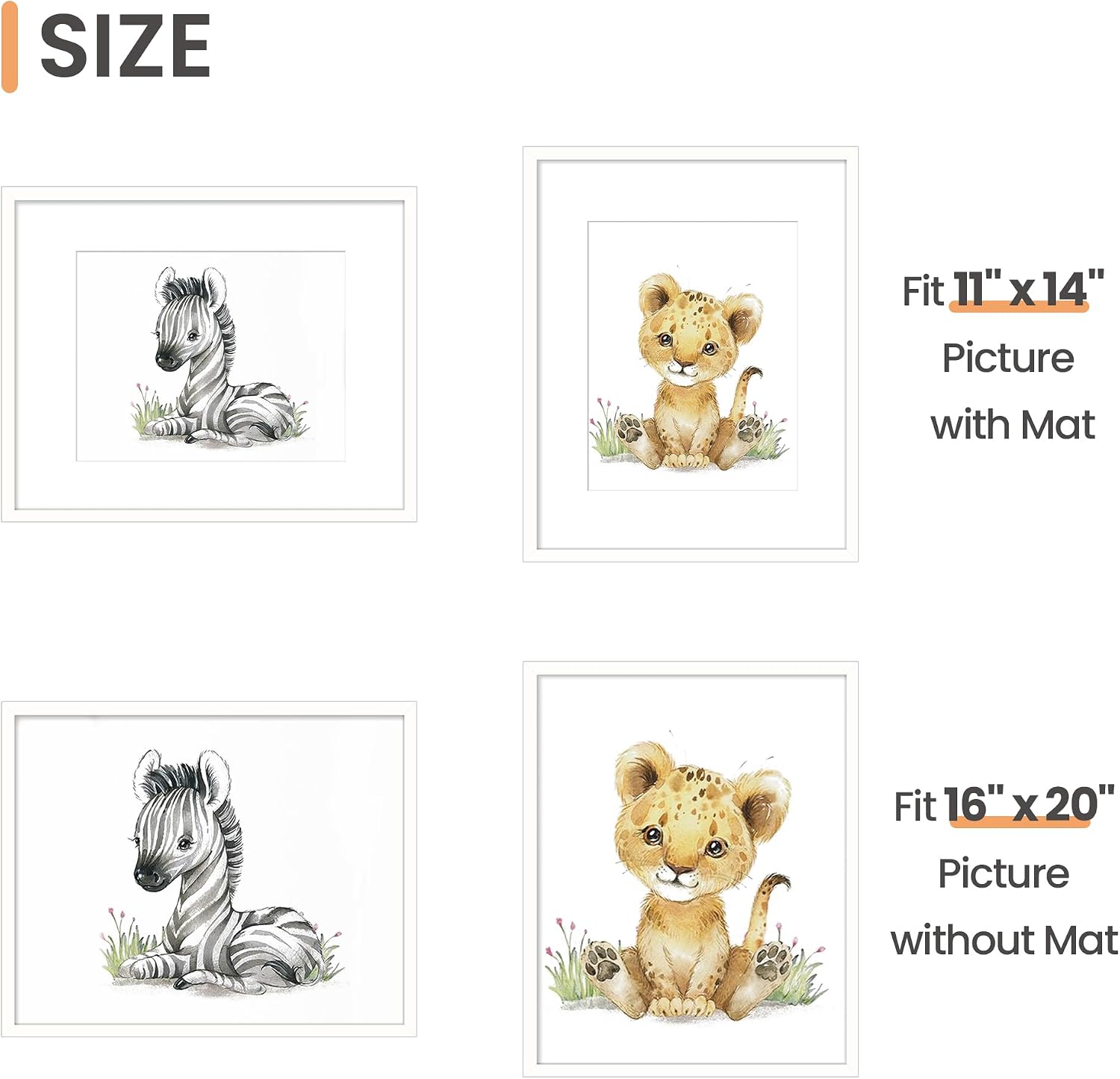 Thumbnail 4 de upsimples 16x20 Picture Frames Set of 5, White Aluminum Frames with Mat