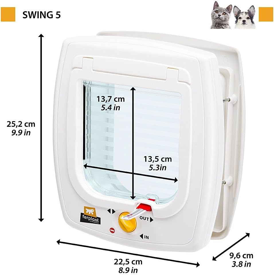 Detalle 2 de Ferplast SWING 5 Katzenklappe 13,5×13,7 cm 🚪
