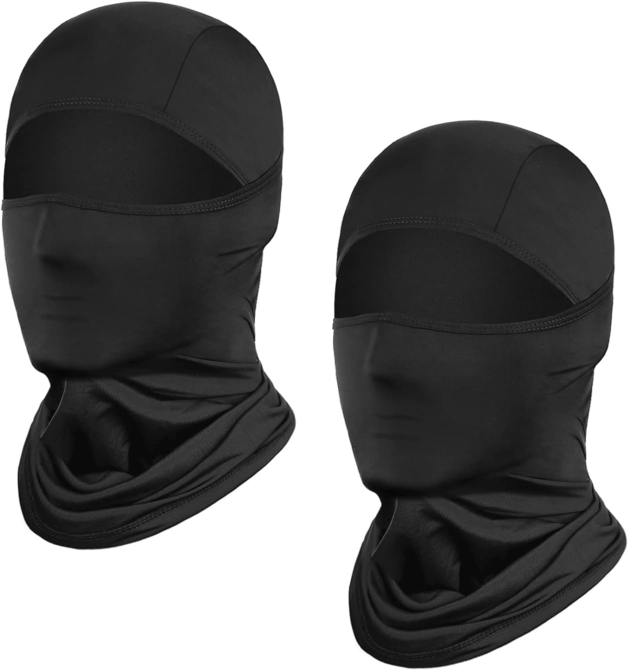 Detalle de Achiou Lightweight Balaclava, UPF 50+ Ice Silk Face Cover, Black 2-Pack