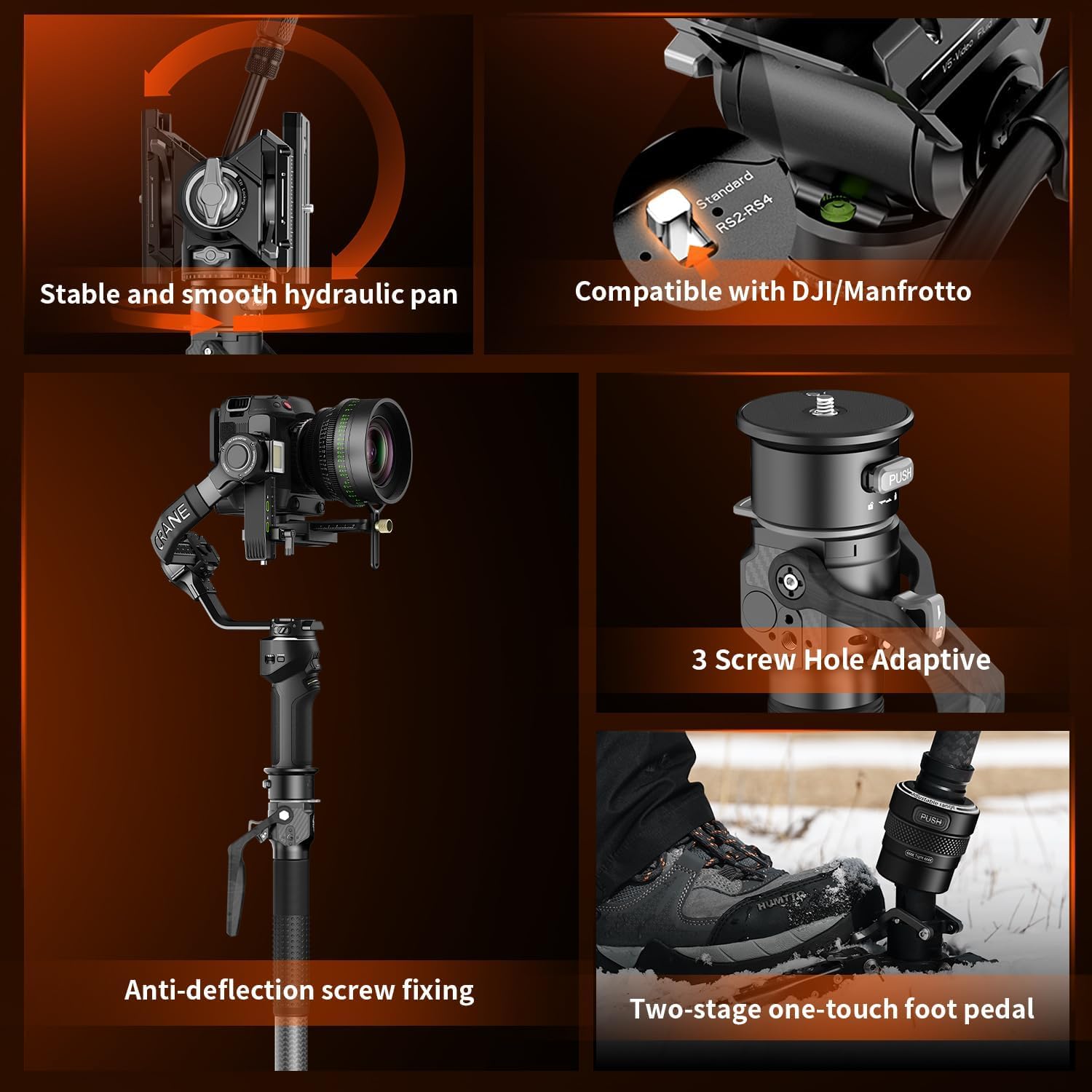 Detalle 2 de COMAN M1Pro V5 Einbeinstativ 175 cm