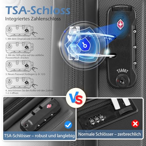Thumbnail 2 de COOLIFE set de maleta de cabina y mochila de negocios TSA para avión (55 x 40 x 20 cm) compatible con Ryanair