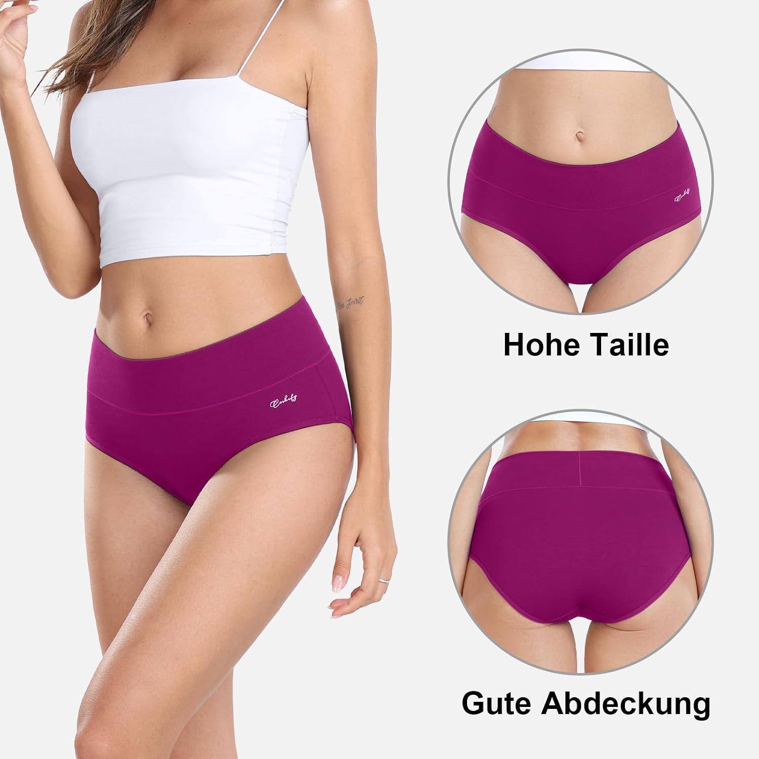 Detalle 2 de anqier Unterhosen Damen 5er Pack hoher Taille