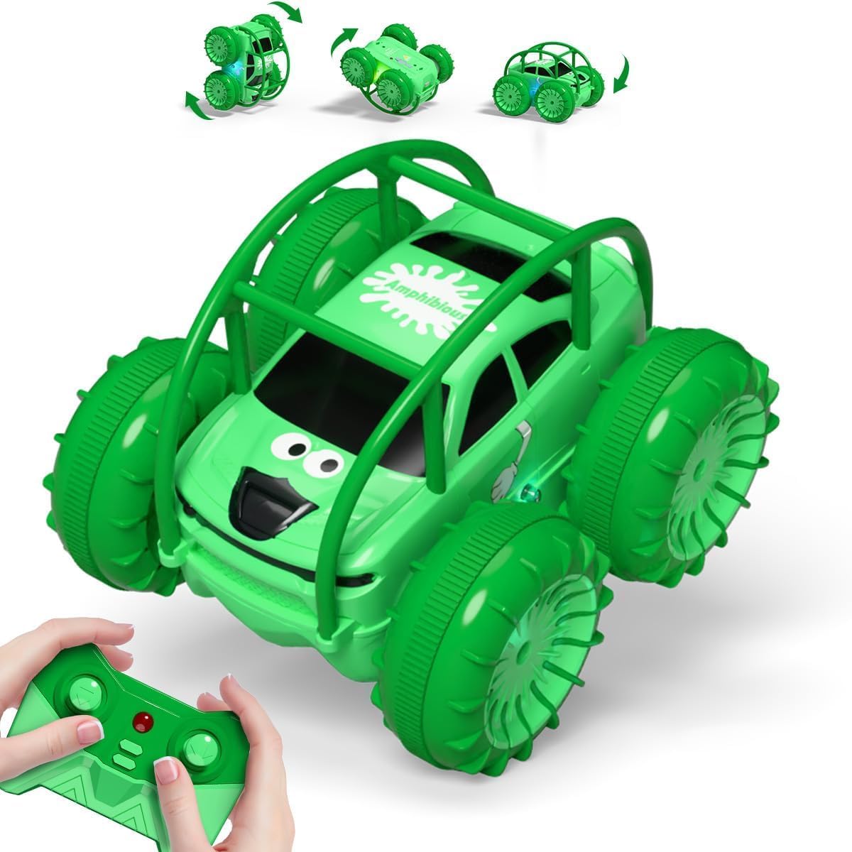 Thumbnail 6 de ifollower Ferngesteuertes 4WD Amphibien-Monstertruck-Auto mit LED, 2,4GHz & 360° Drehung