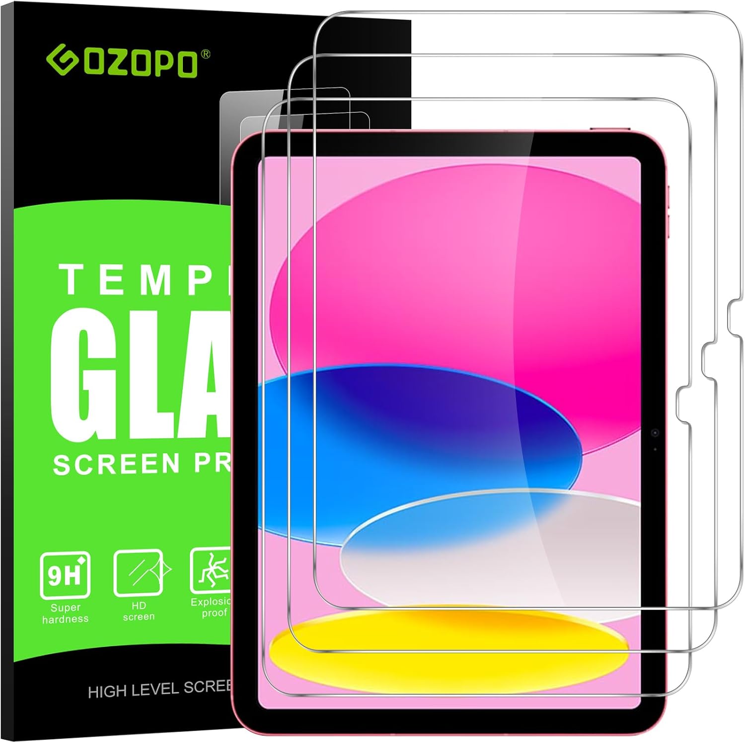 Thumbnail 6 de GOZOPO iPad 9th Generation tempered glass screen protector 2-pack