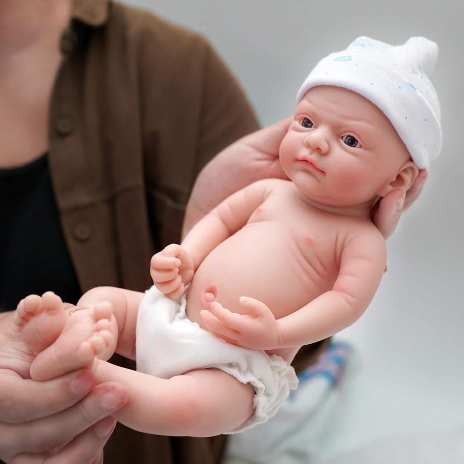 Detalle 2 de MYREBABY 12" Micro Preemie Full Body Silicone Baby Doll Boy John Lifelike Reborn Doll