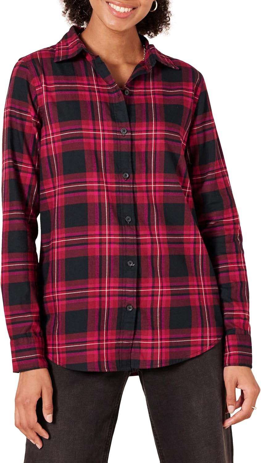 Thumbnail 4 de Amazon Essentials Damen Regular-Fit leichtes kariertes Langarm-Flanellhemd