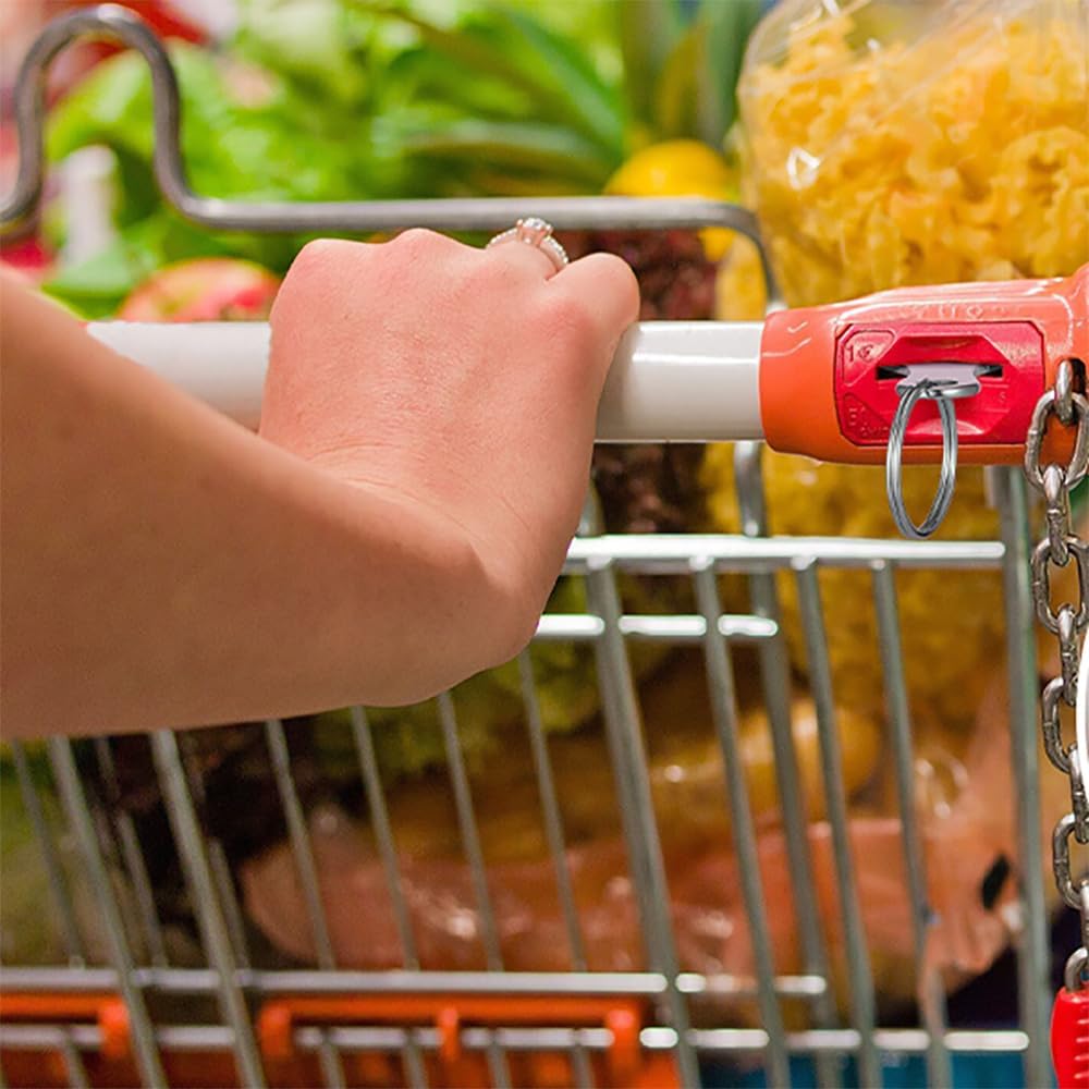 Thumbnail 3 de XIANGJIEU 3 Stück Einkaufswagenlöser aus Edelstahl mit Schlüsselanhänger – abnehmbarer Einkaufswagenchip