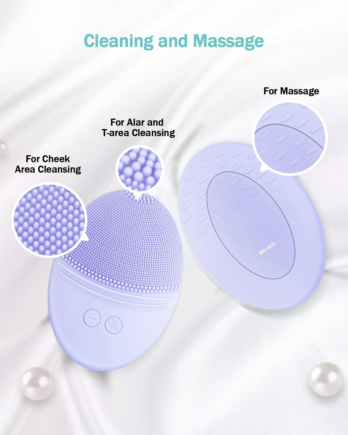Thumbnail 6 de EZBASICS KD303 Silicone Sonic Facial Cleansing Brush, Violet, Waterproof