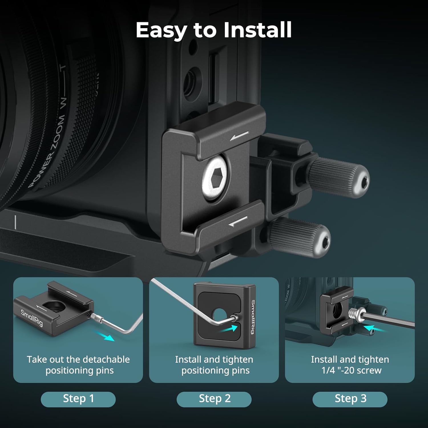 Thumbnail 3 de SmallRig Adattatore di Montaggio per Cold Shoe Anti-Torsione (2 pezzi) 1/4"-20 – Compatibile con Gabbie 5032