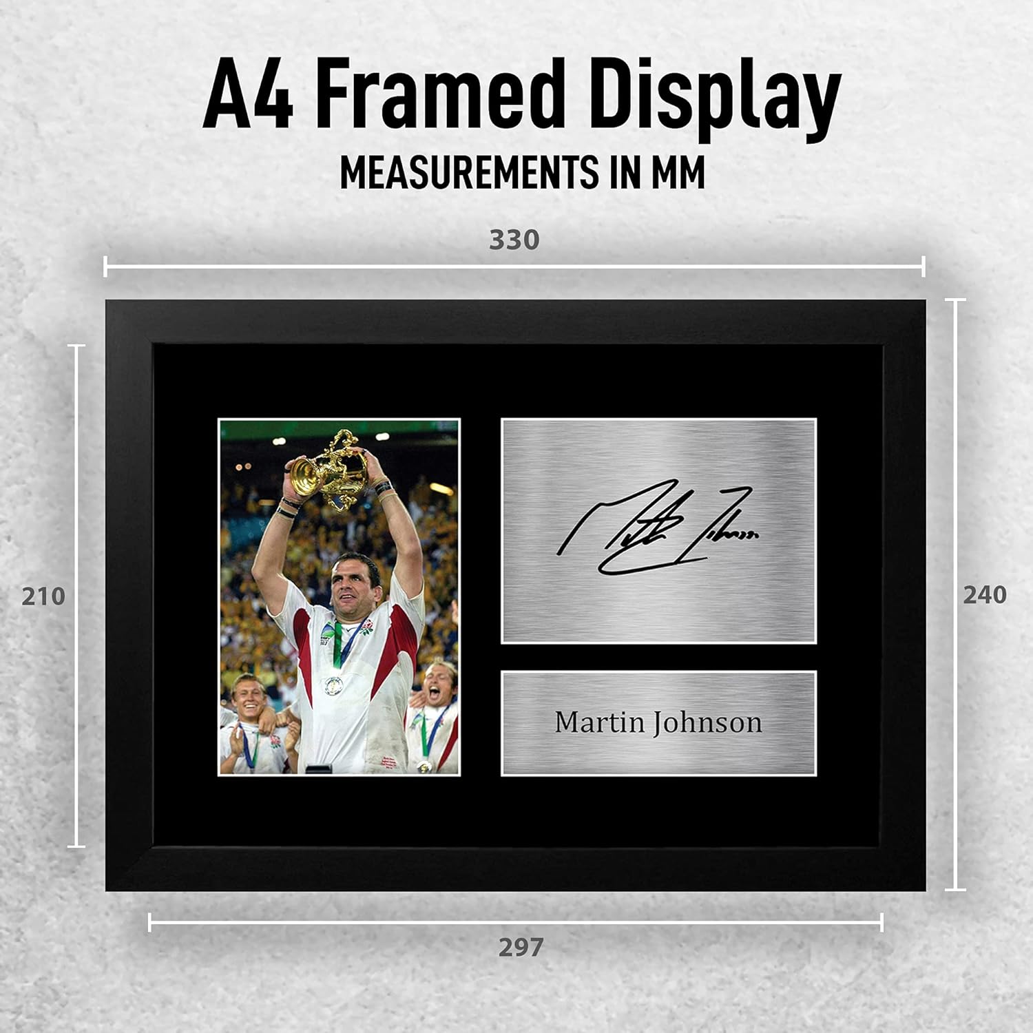 Thumbnail 1 de HWC Trading Martin Johnson England signed autograph photo gift (A4 framed)