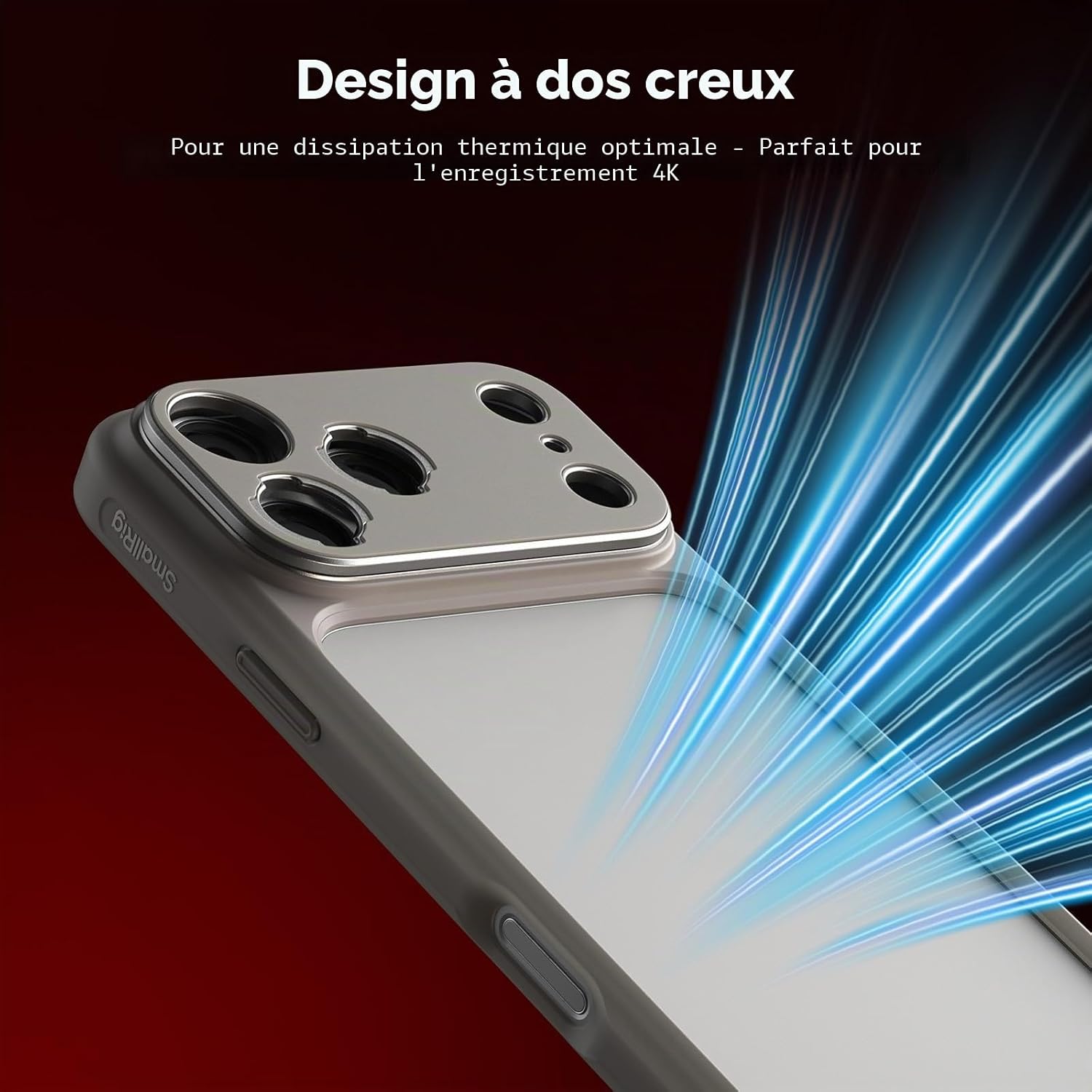 Detalle de SmallRig FilMov Bumper Case 5794 pour iPhone 17 Pro Max — plaque arrière pour objectif et adaptateur filtre 67 mm