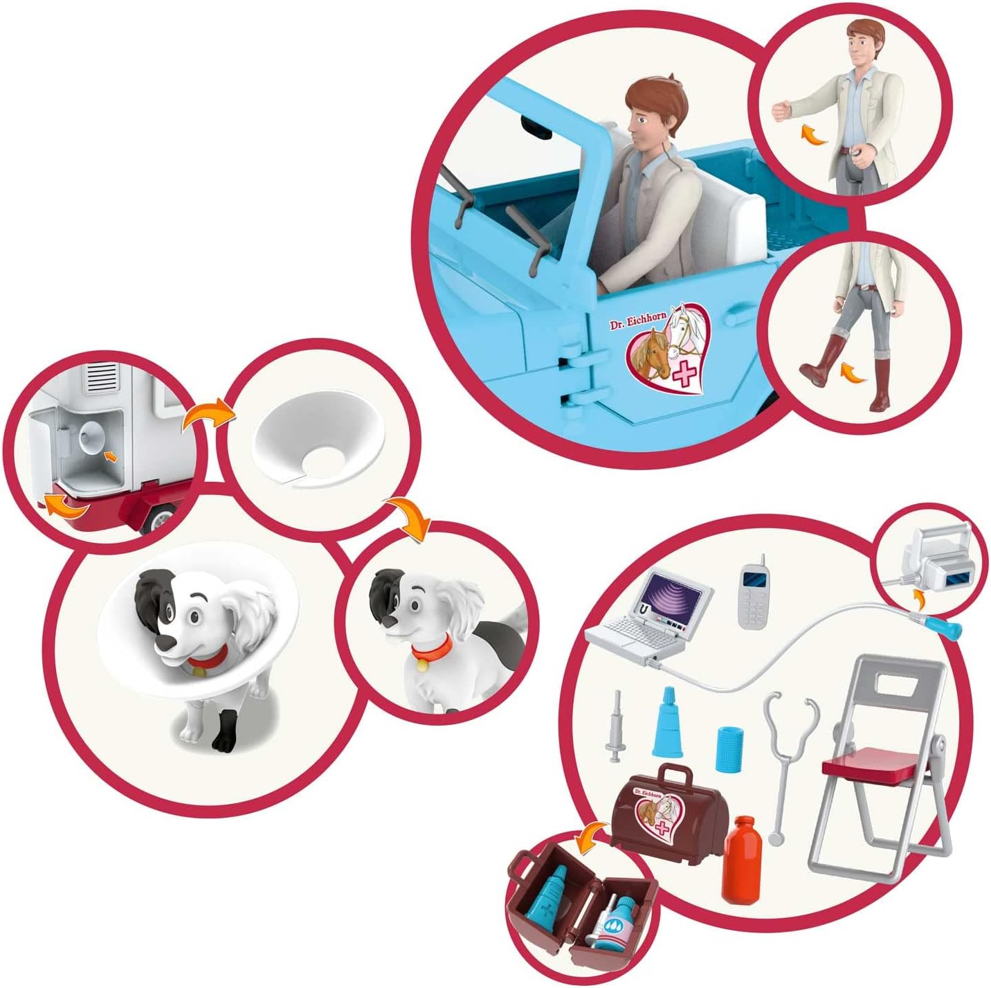 Thumbnail 4 de Kit de jeu mobile vétérinaire Bibi & Tina – Station vétérinaire CRAZE (à partir de 3 ans)