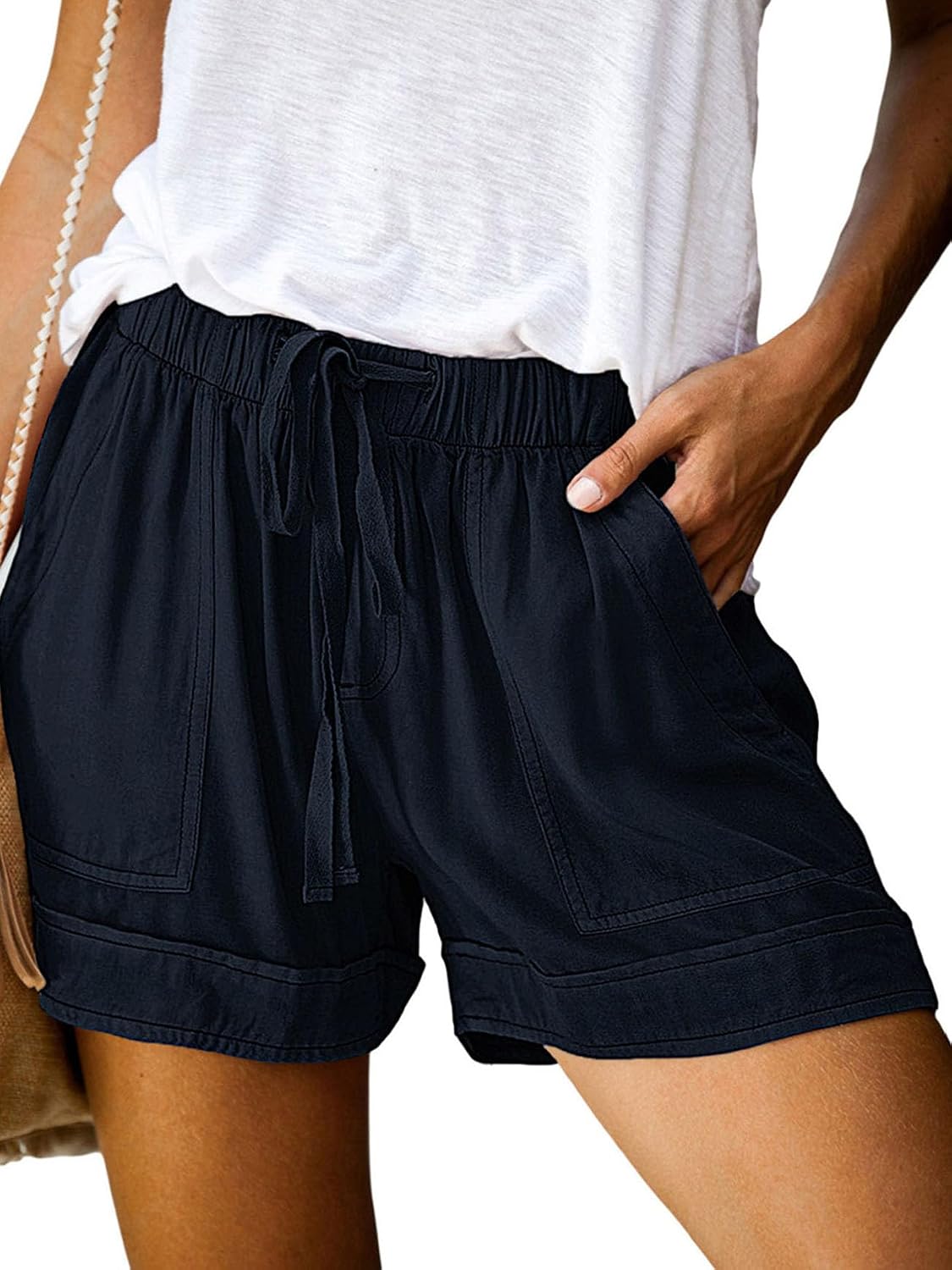 Thumbnail 6 de Comefohome Women's Summer Drawstring Cotton Shorts with Pockets (UK Sizes S–XXL)