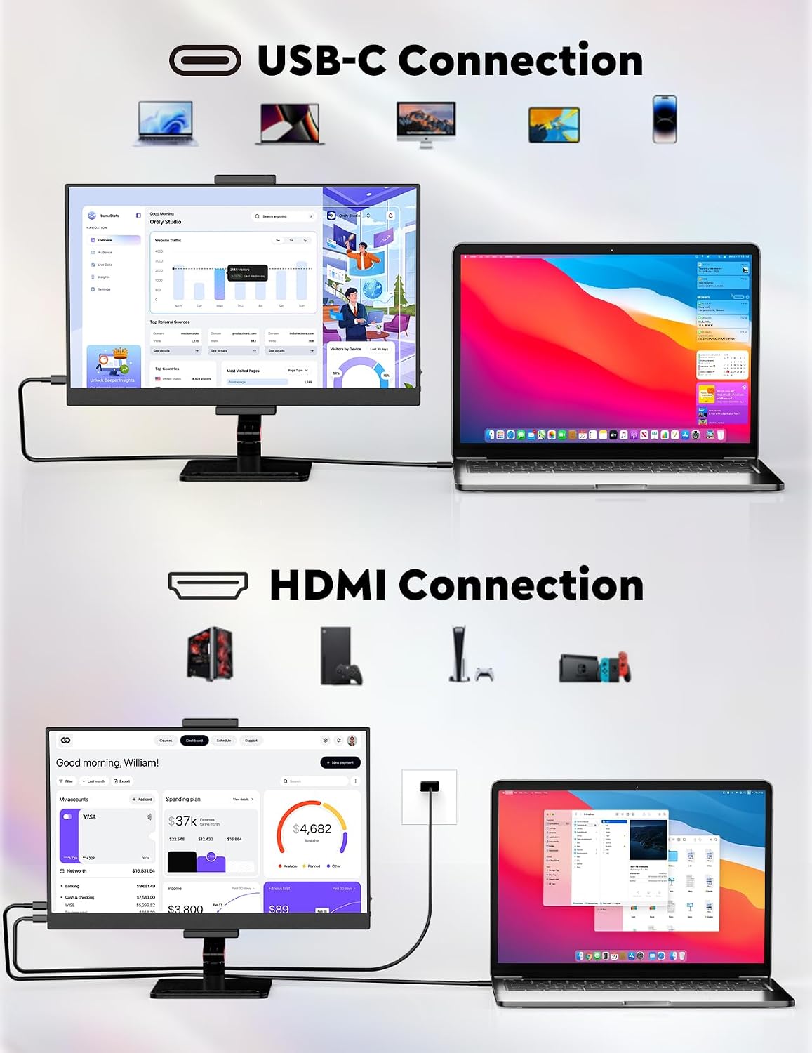 Thumbnail 6 de OUNSHLI Portable Monitor 15.6-inch