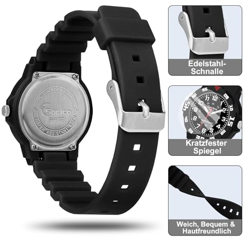 Detalle de SOCICO Orologio analogico per bambini 30M impermeabile con cinturino soft