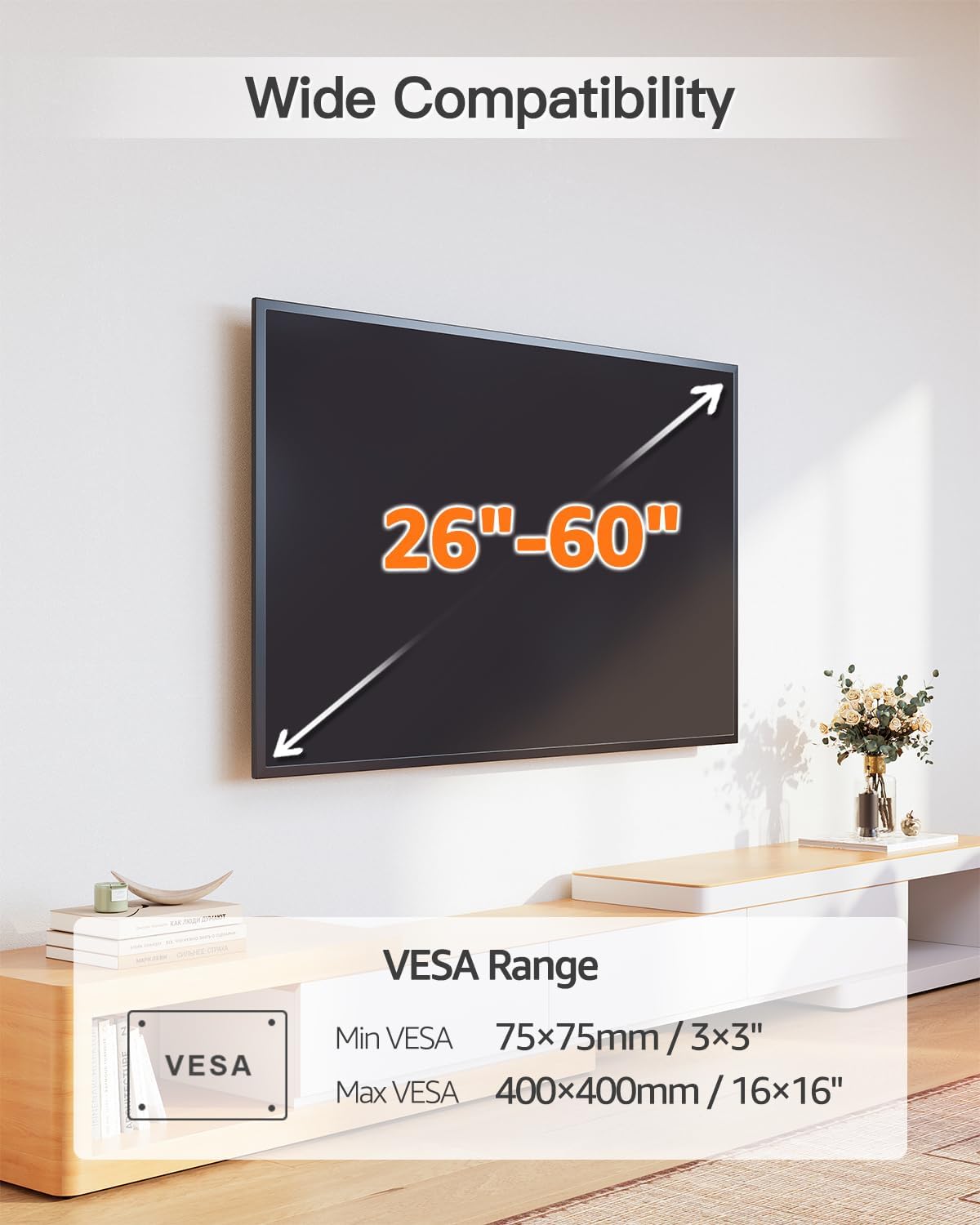 Thumbnail 1 de ELIVED Tilting TV Wall Mount for 26–60-Inch TVs