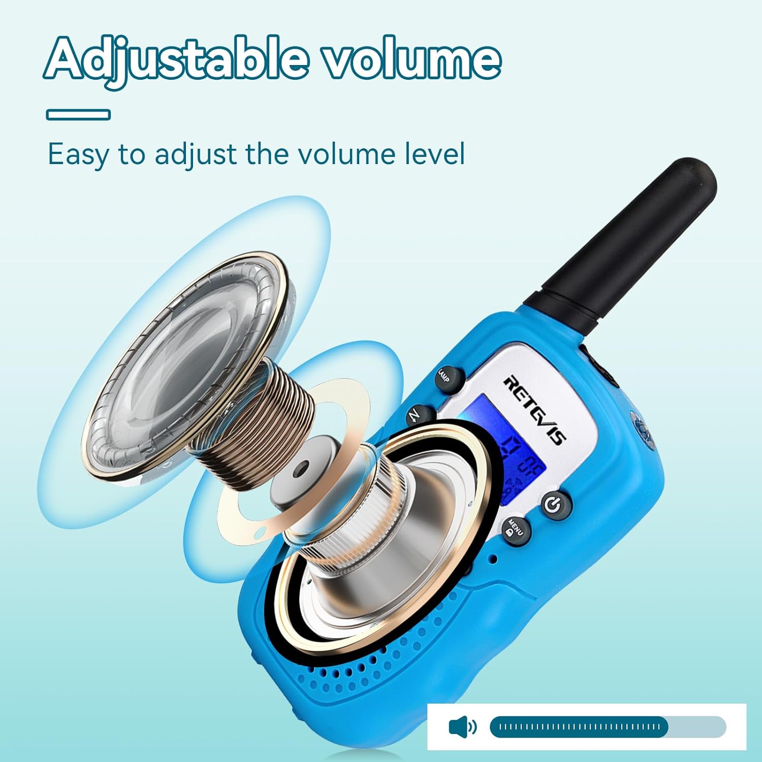 Thumbnail 3 de Retevis RT388 Walkie Talkie Bambini PMR446 con VOX, torcia e 8 canali (1 coppia, blu) per 4-12 anni