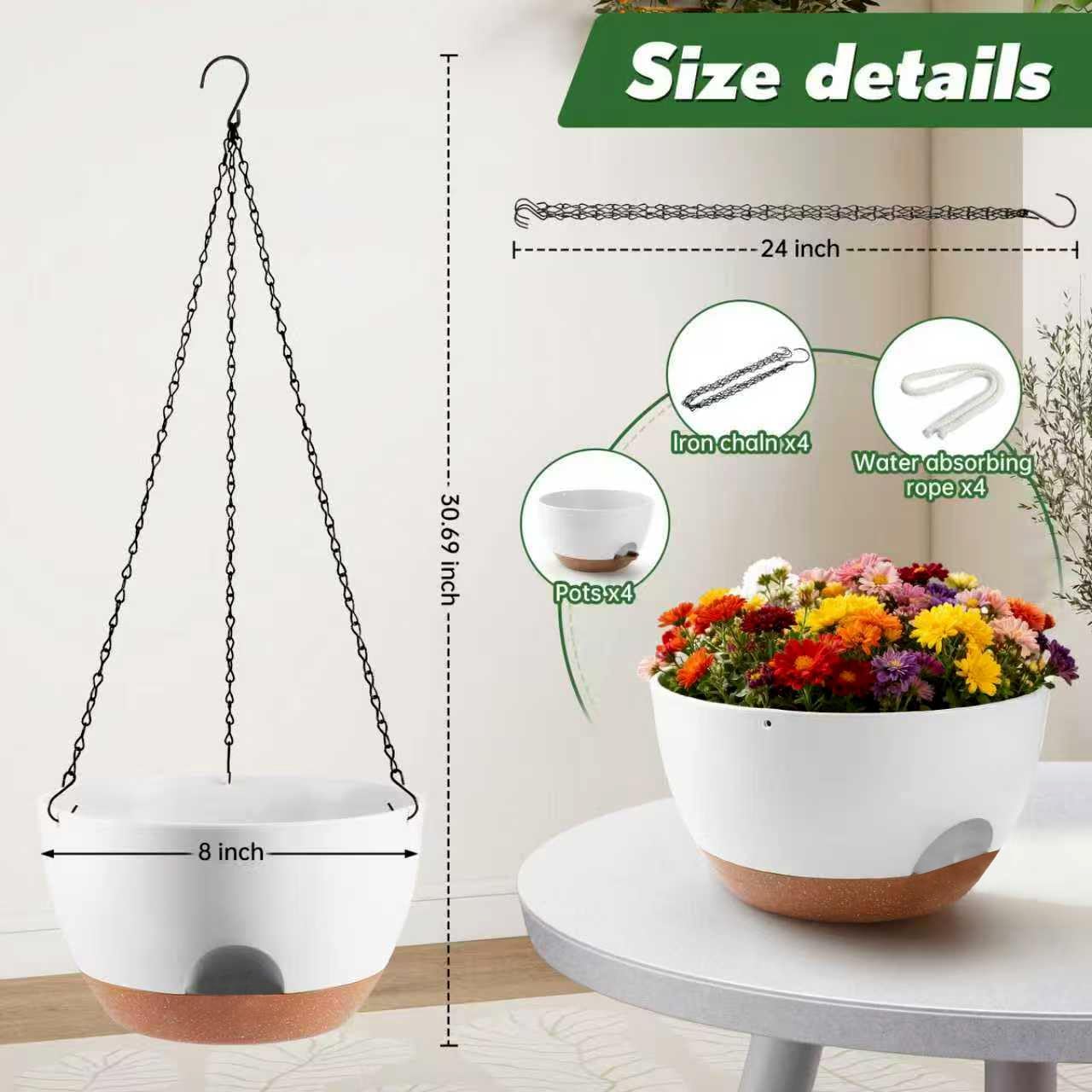 Detalle de WUCEIAUU 8-Inch Hanging Planters