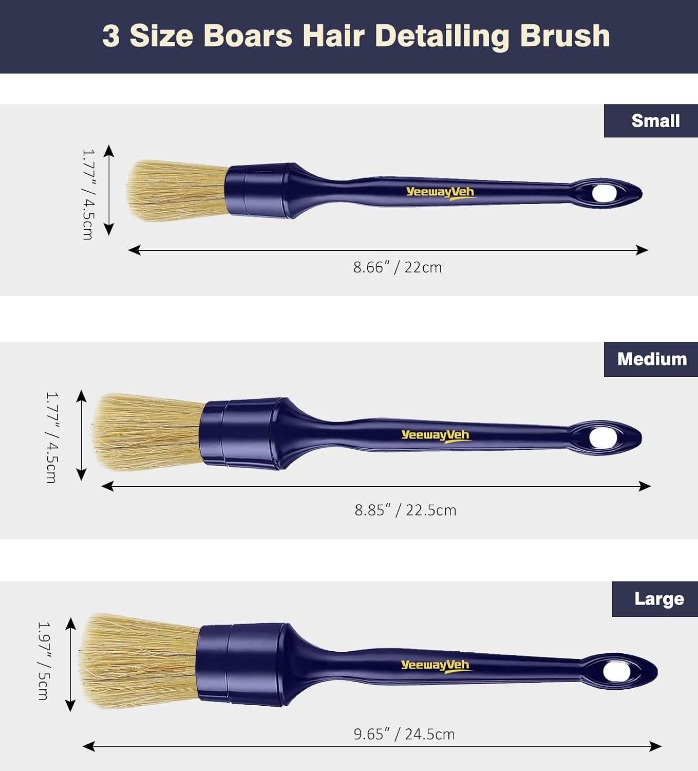 Thumbnail 6 de YeewayVeh detailing brush set 3 pack