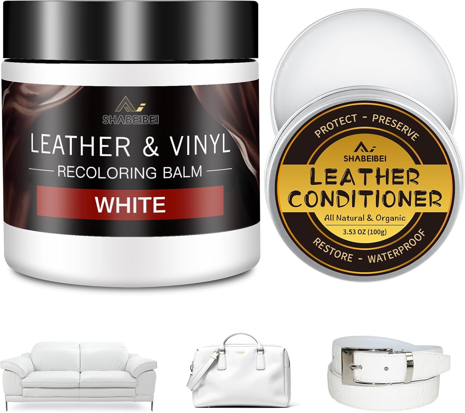 Thumbnail 6 de SHABEIBEI Leather Recoloring Balm and Scratch Repair Kit (Dark Brown) for Couches, Furniture & Car Seats