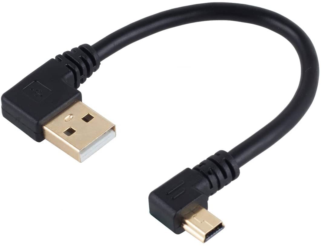 Thumbnail 2 de Herfair USB Cable, Right Angled 12cm Gold Plated Mini USB 5 Pin (Pack of 3)