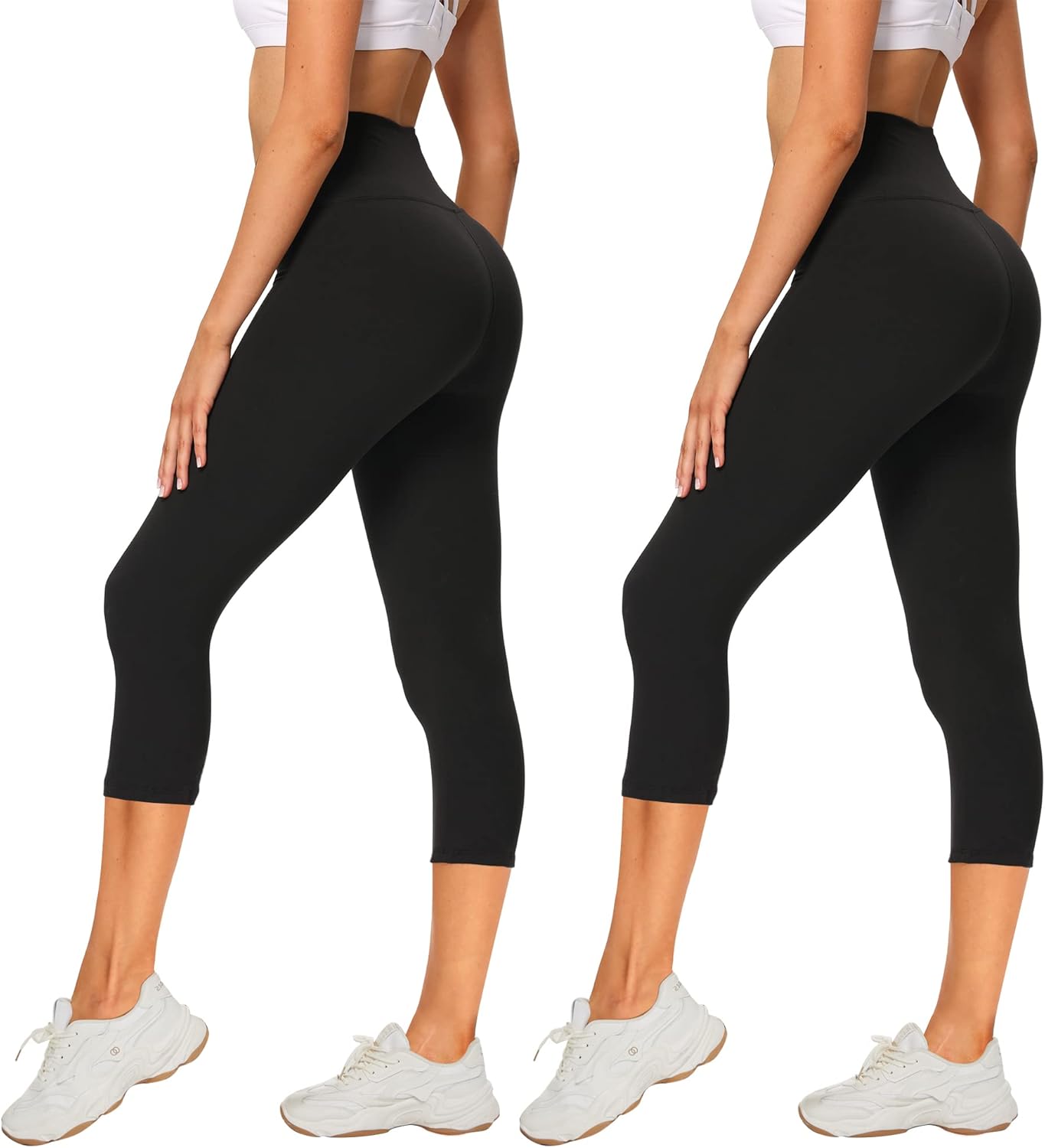 Thumbnail 5 de AMIYOYO 2er Pack Leggings Damen 3/4 High Waist Capri – blickdicht, elastisch und vielseitig