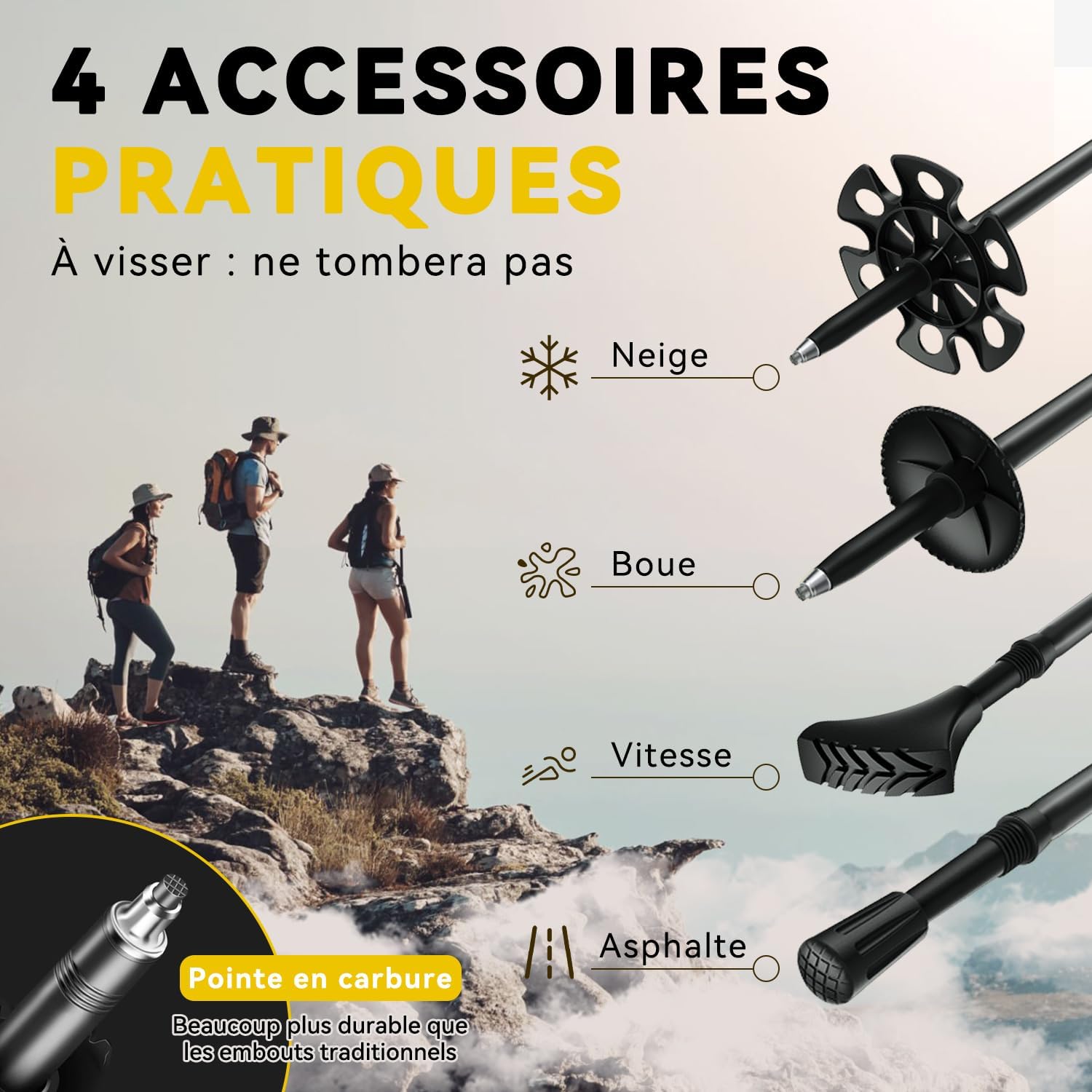 Thumbnail 3 de DOBESTS Bâtons de Randonnée Pliables