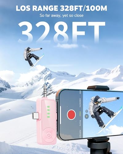 Thumbnail 4 de Bayanbulu Pink Wireless Lavalier Microphone for iPhone, Android, Cameras