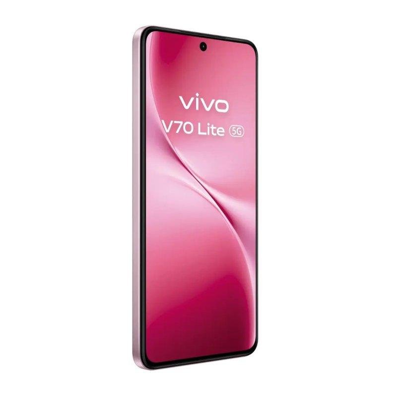 Detalle de Vivo V70 Lite 5G 6GB/256GB, 6.77" Rosa — batería, AMOLED y carga ultrarrápida