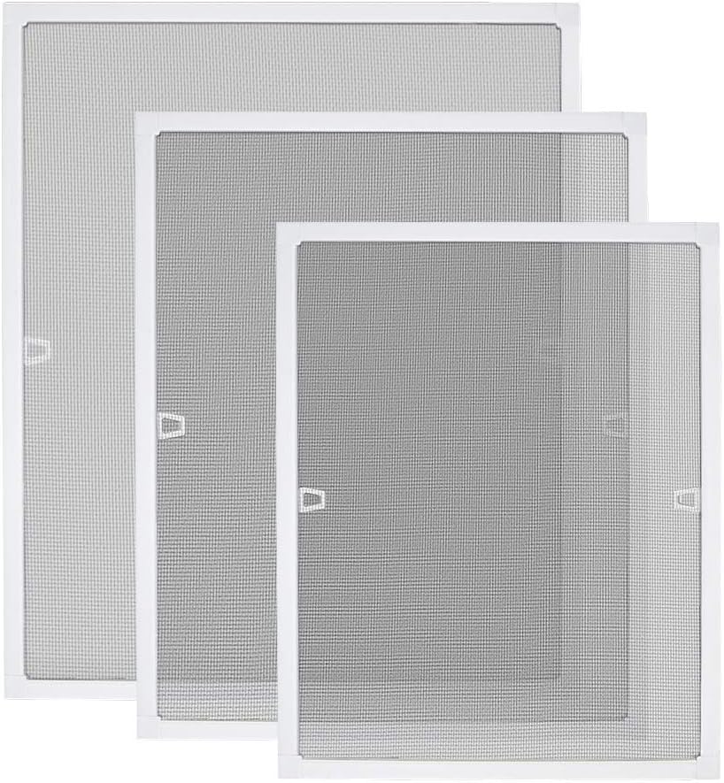 Detalle de UISEBRT Insektenschutz Fenster – Fliegengitter mit Aluminiumrahmen, 100 x 120 cm, Weiß