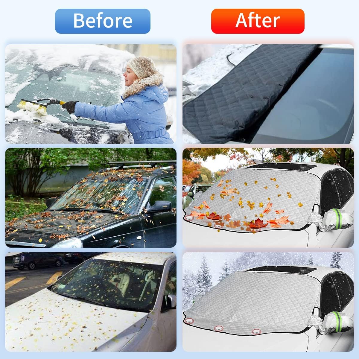 Detalle 2 de iZoeL Car Windshield Magnetic Sun Shade with Mirror Covers: All‑Season Protection for SUVs and Trucks