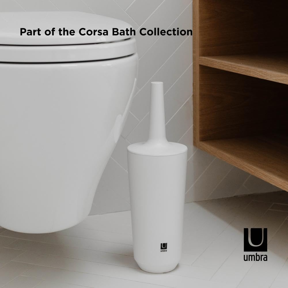 Detalle de Umbra Corsa scopino per wc con portascopino in melamina bianco