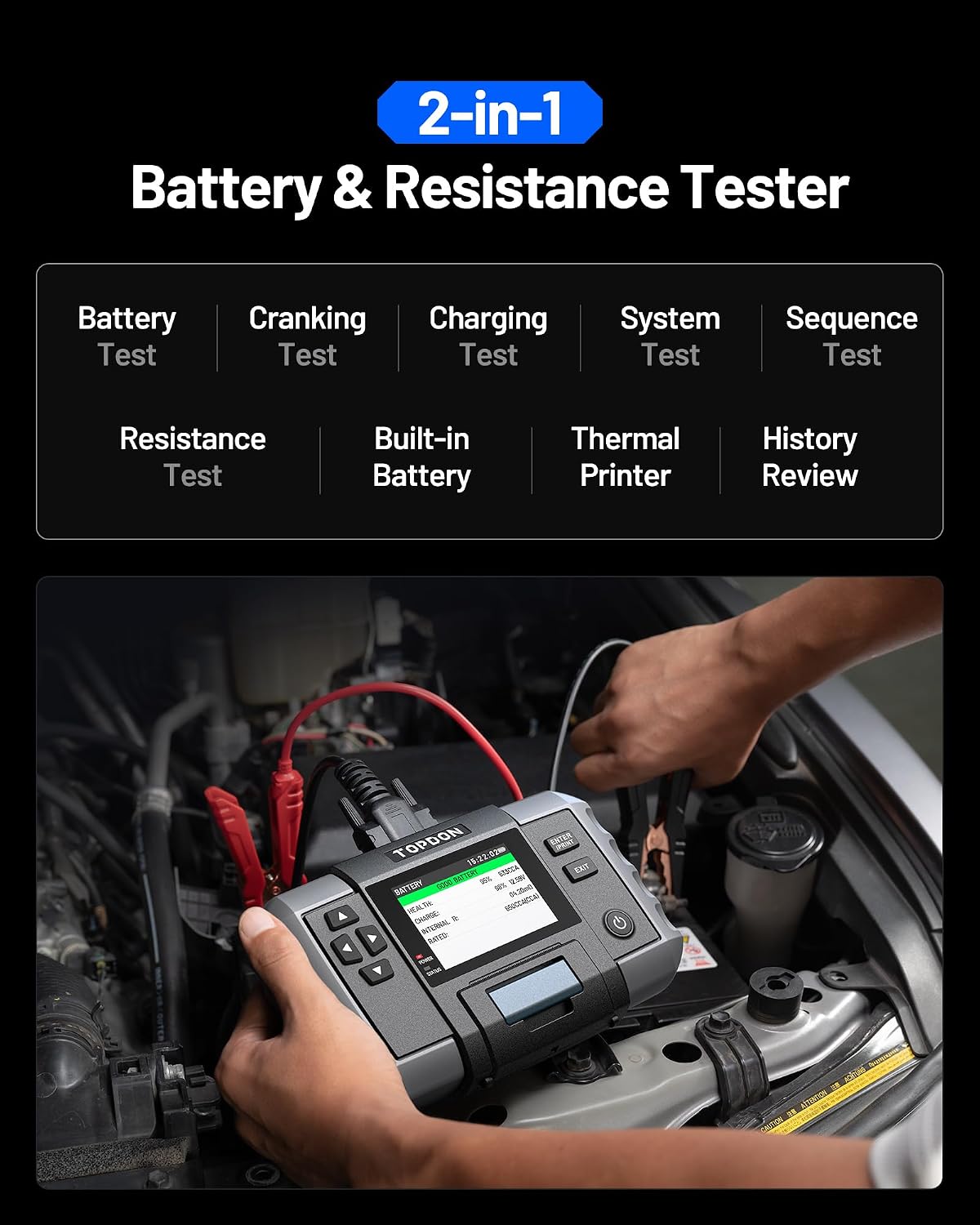Detalle 2 de TOPDON Car Battery Tester BT600 Plus
