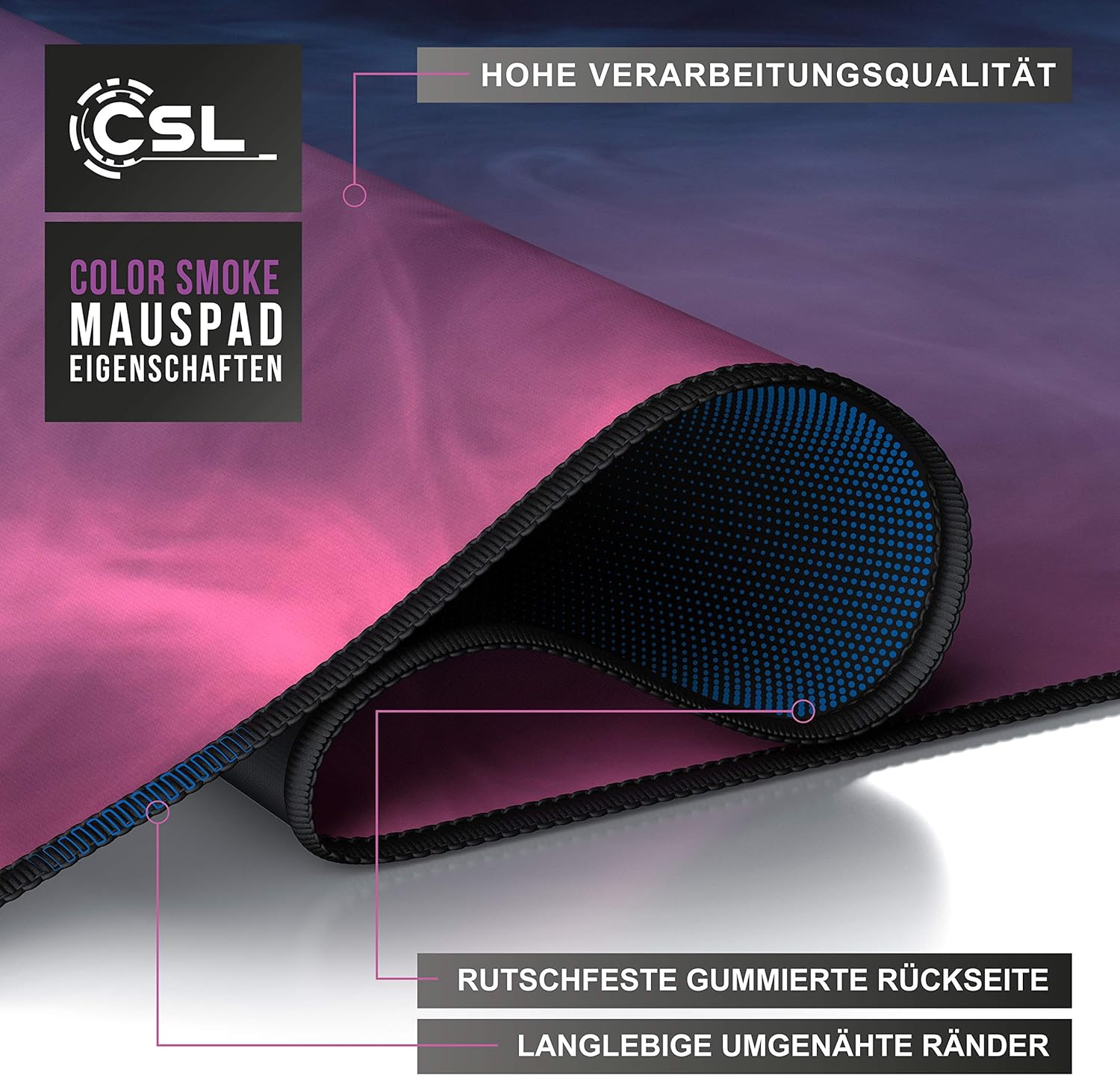 Thumbnail 2 de CSL XXL Mauspad Gaming 900x400 mm – Präzise Kontrolle mit großem Arbeitsbereich