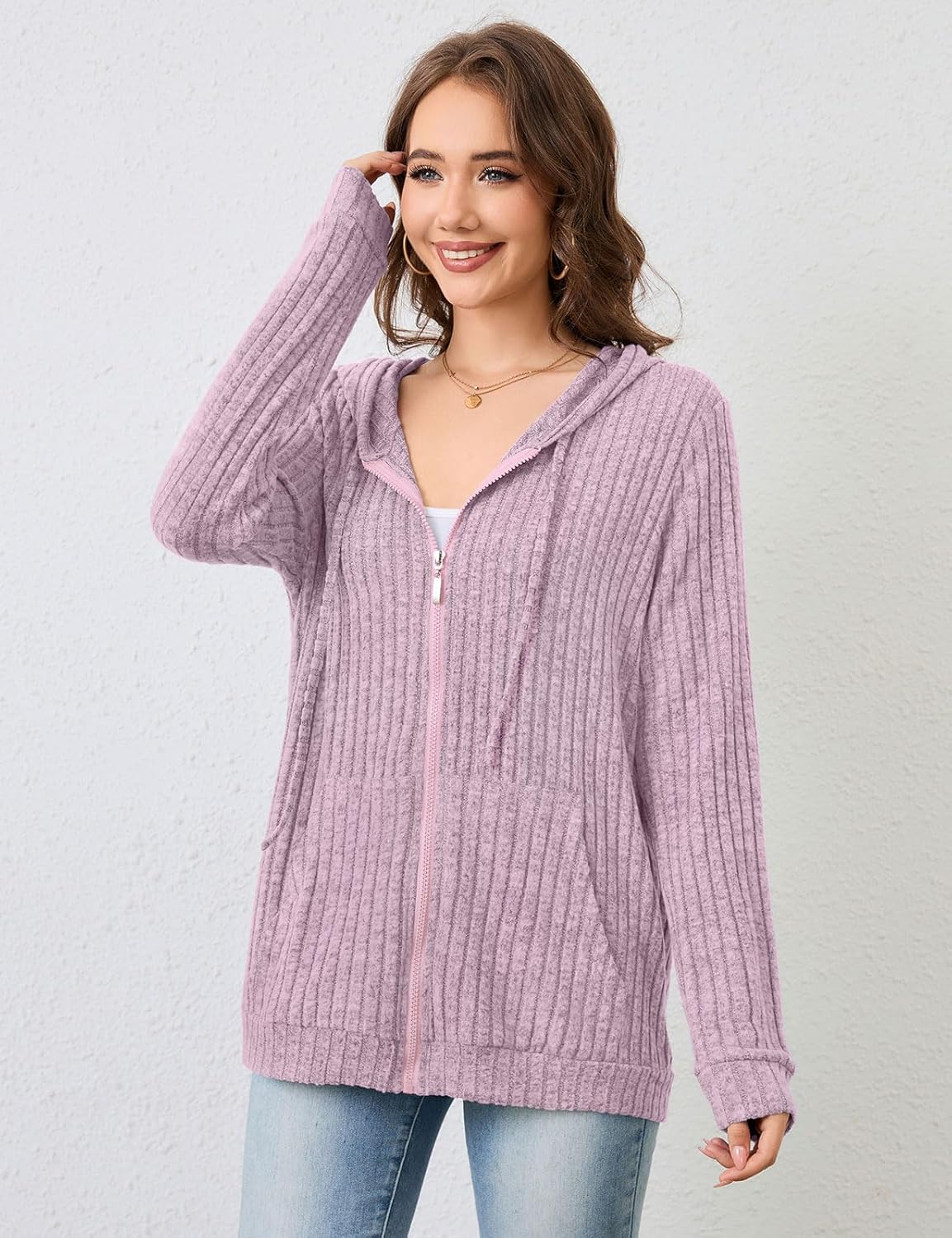 Thumbnail 3 de Flikity Women's Cardigans Zip Up Hoodie with Large Pockets – Lightweight Casual Jacket (M-XXL)