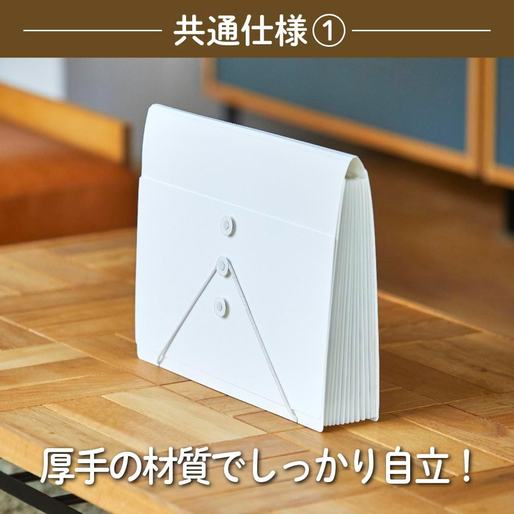 Detalle de キングジム サクッと整理ドキュメントファイル 2290-W フタ付 A4・白・13ポケット