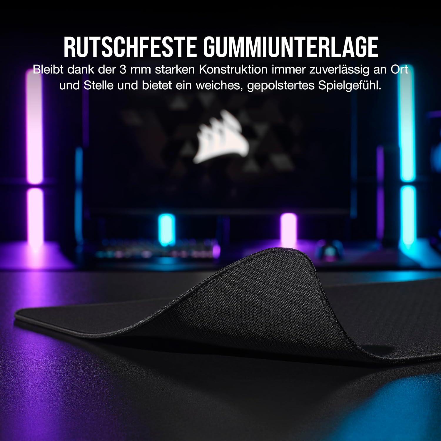Detalle de Corsair MM500 v2 Erweitertes Hybrid-Stoff-Mauspad 93 cm x 30 cm – Schwarz